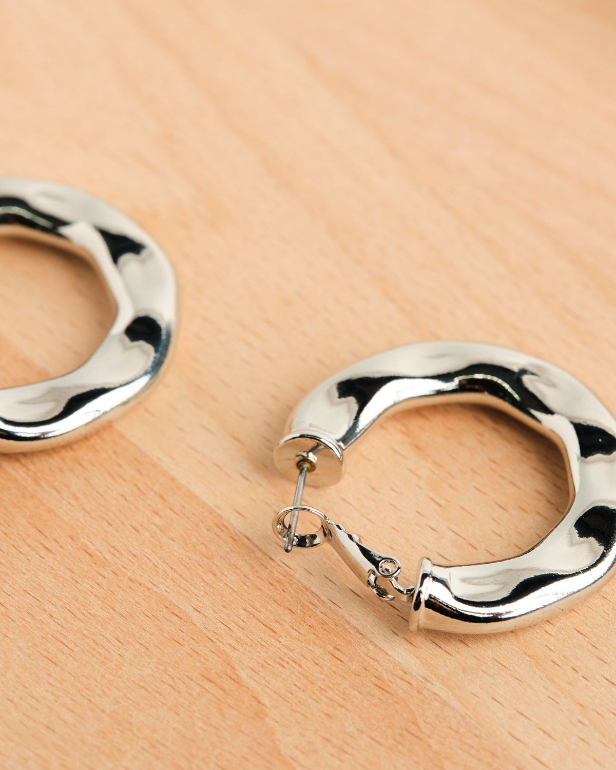 Silver Crushed Hoops