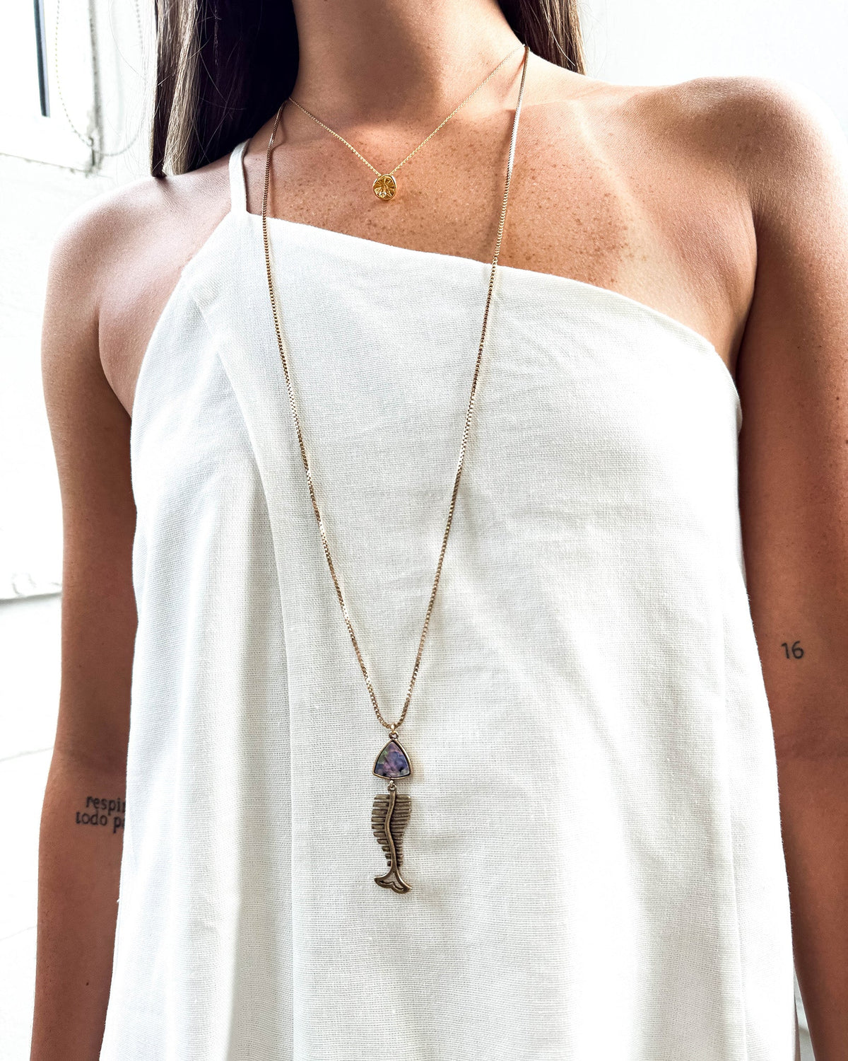 18K Plated El Fish Necklace