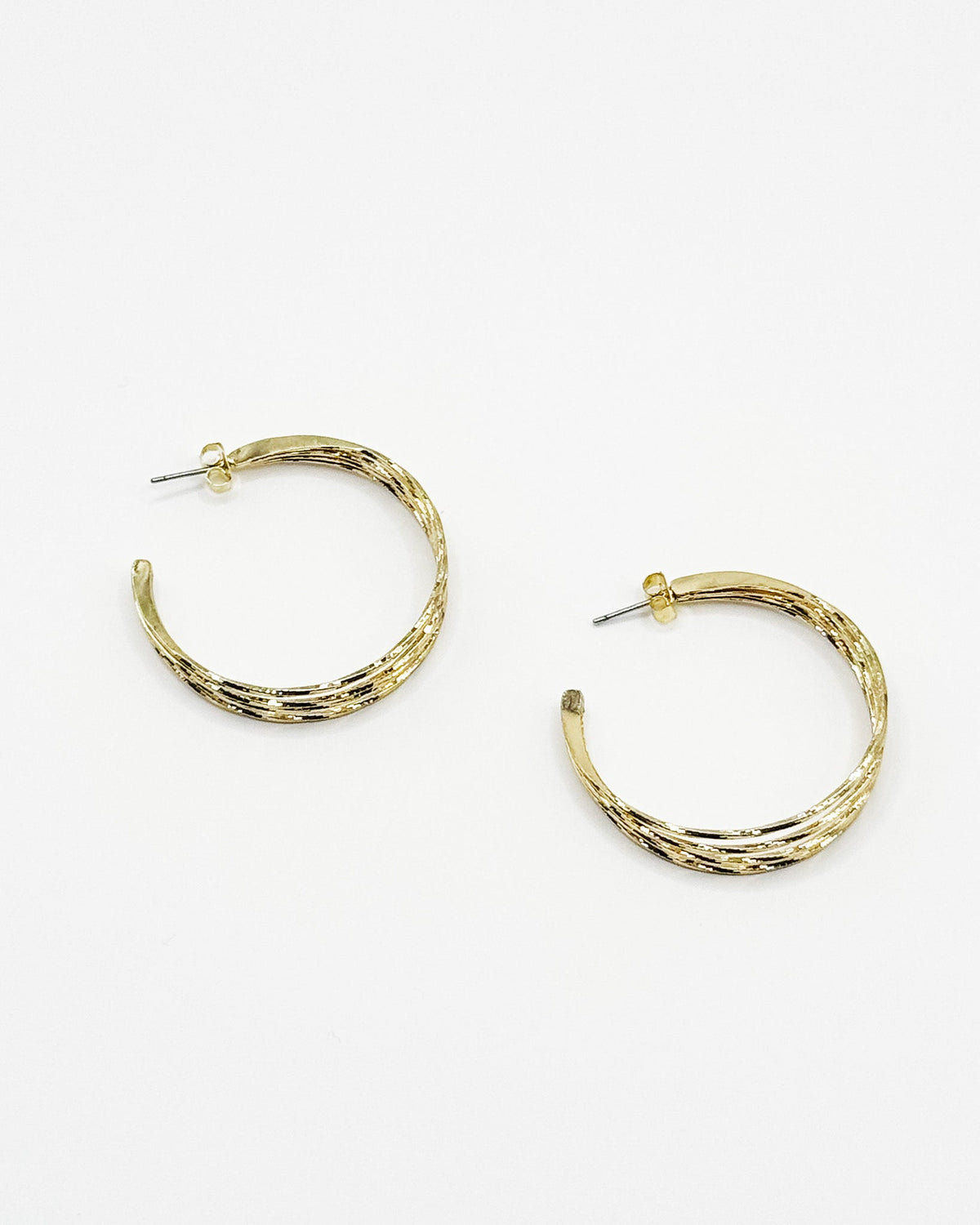 16K Plated Four Lines Hoops