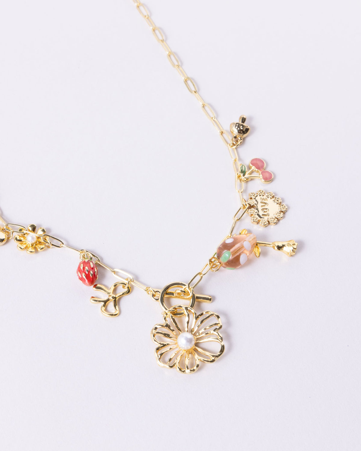 16K Plated Lovely Charm Necklace