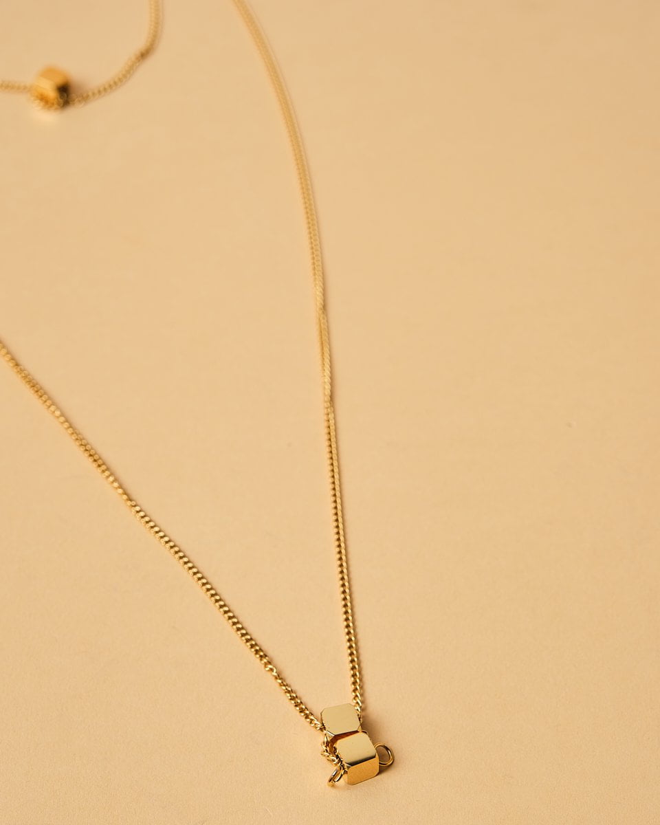 18K Plated Cubes Necklace