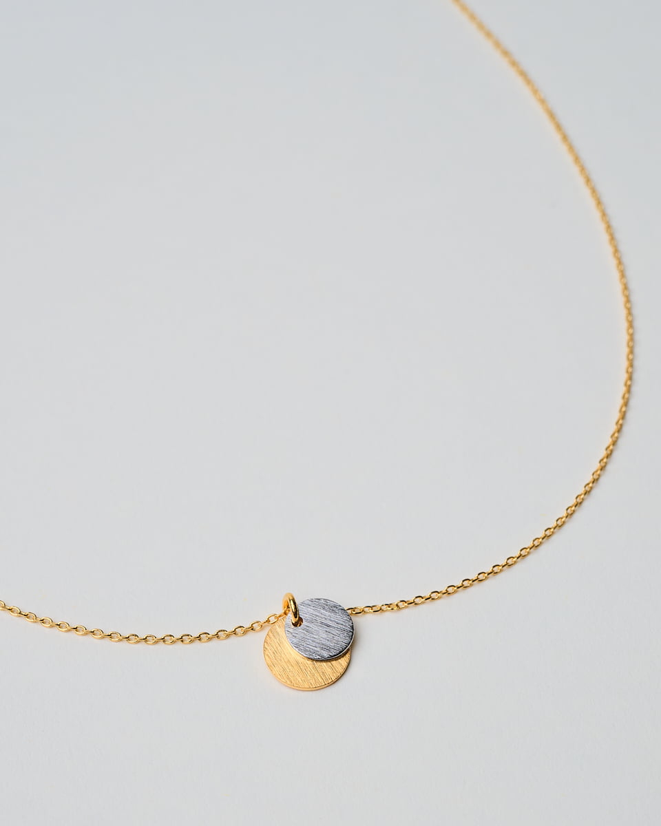 16K Plated Discs Duo Necklace