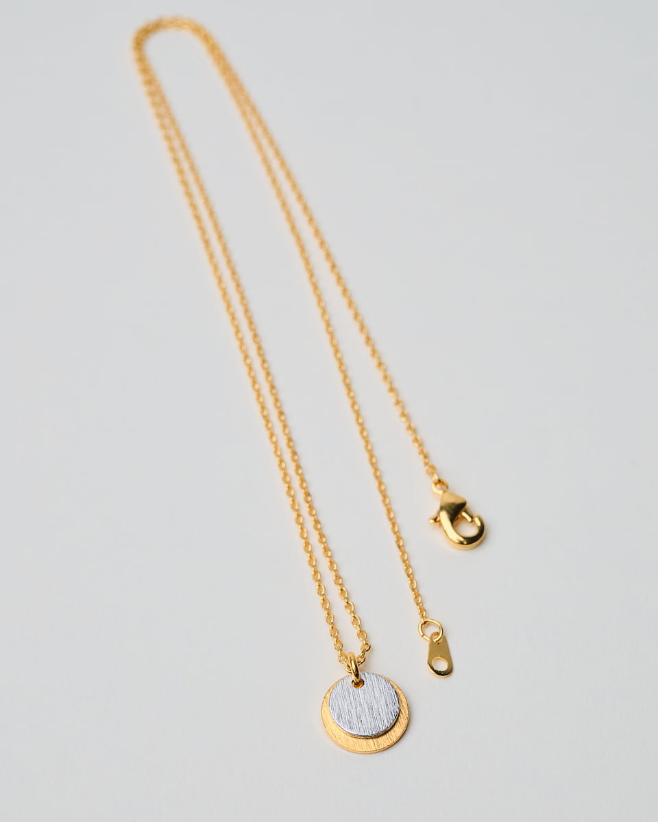 16K Plated Discs Duo Necklace