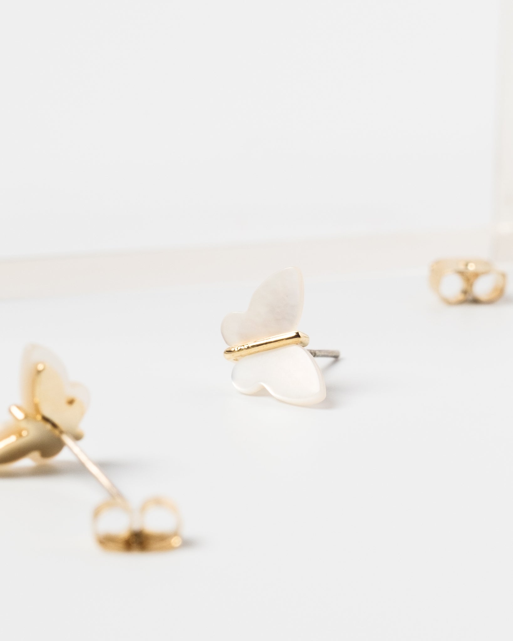 16K Plated Shell Butterfly Earrings