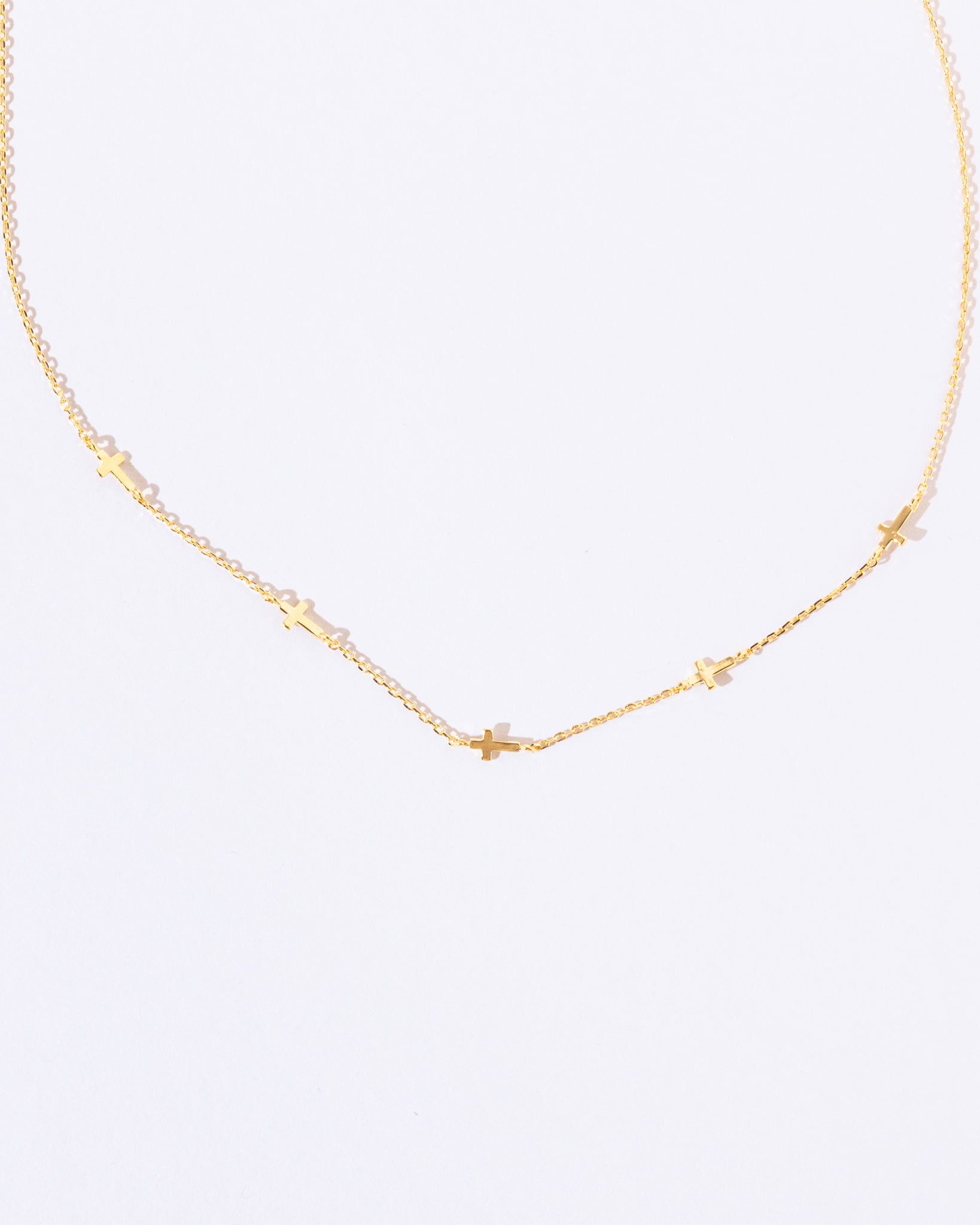 16K Plated Mini Crosses Necklace