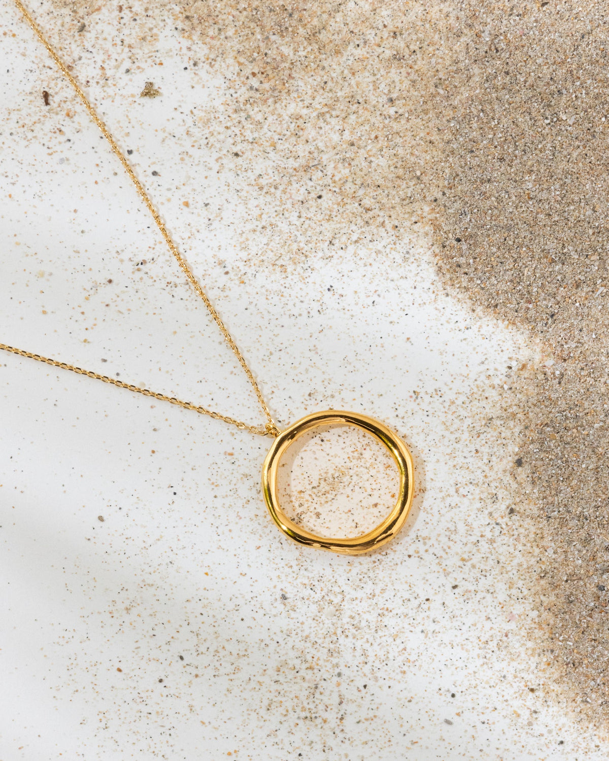 16K Plated Big Ring Necklace