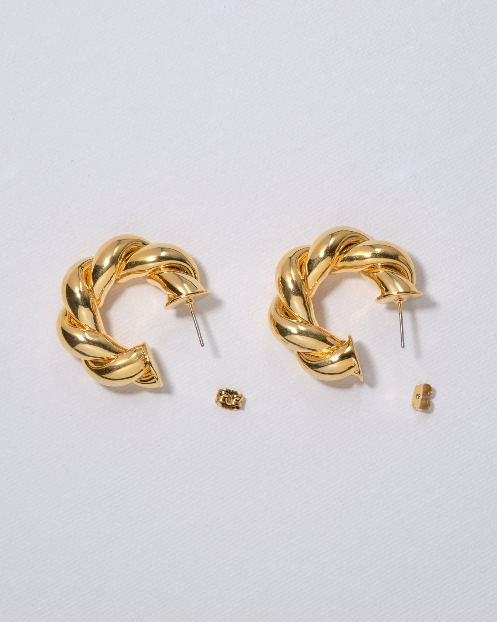 20K Plated Chunky Twisted Hoops