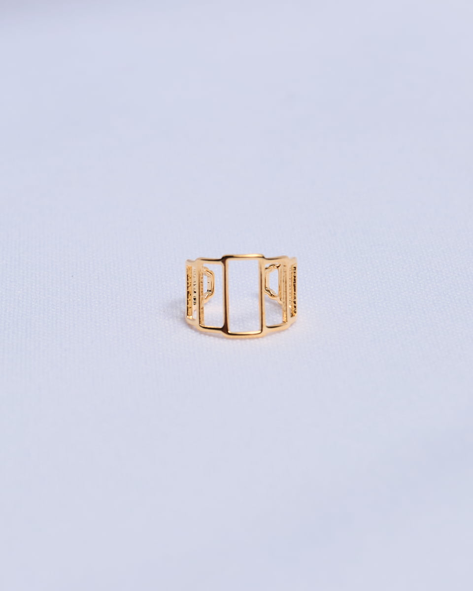 16K Plated Rectangles Earcuff