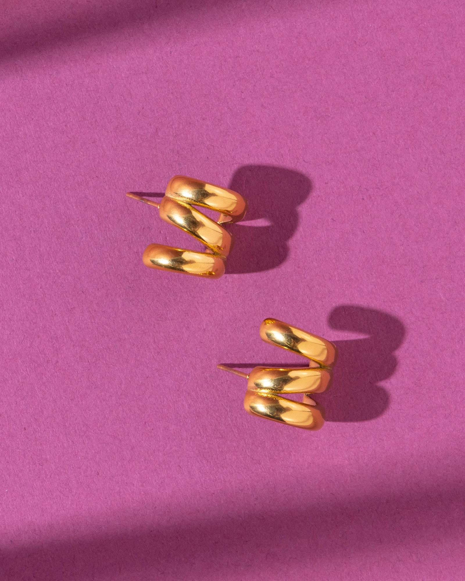 18K Plated Trio Hoop