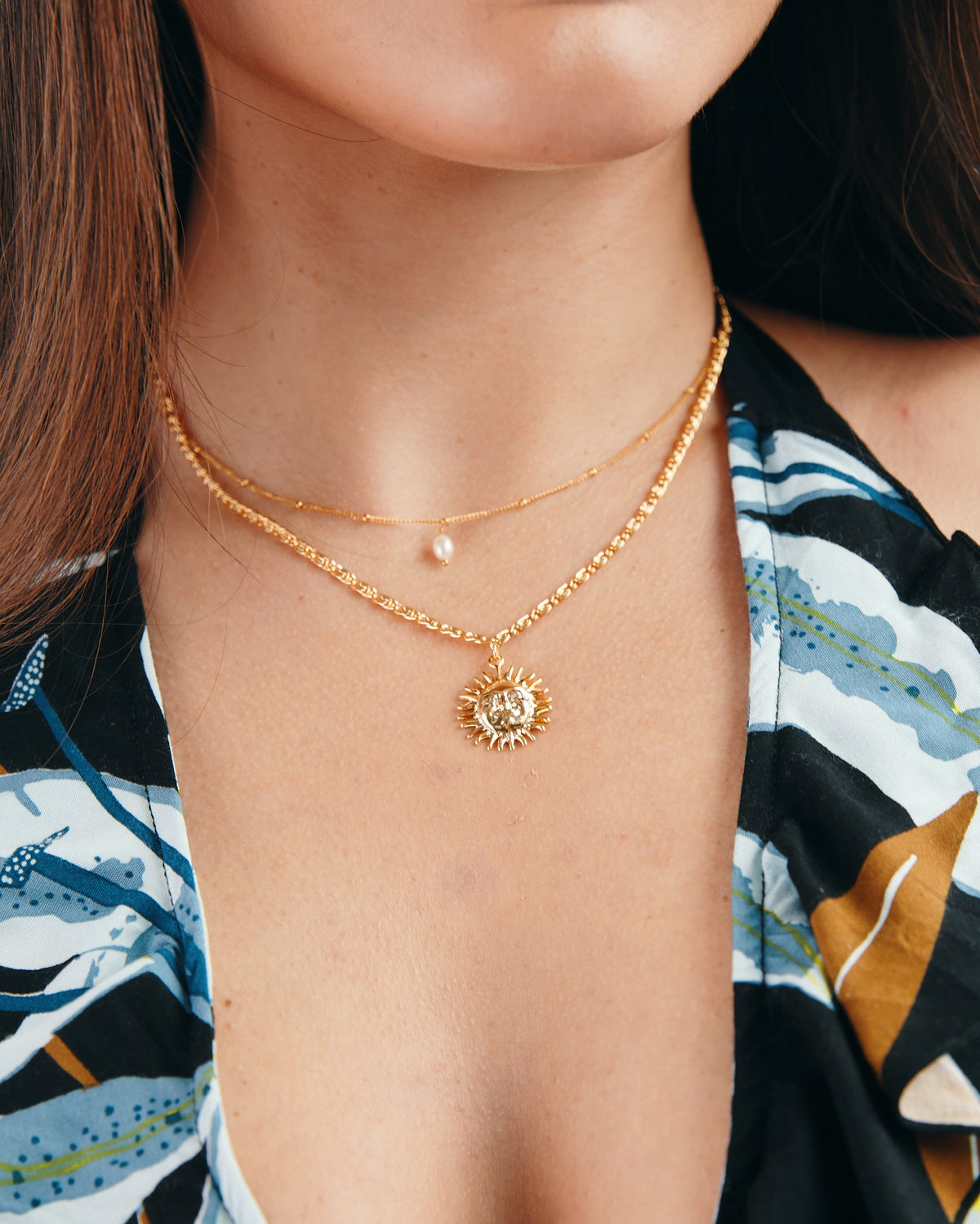 18K Plated Sun Sun Necklace