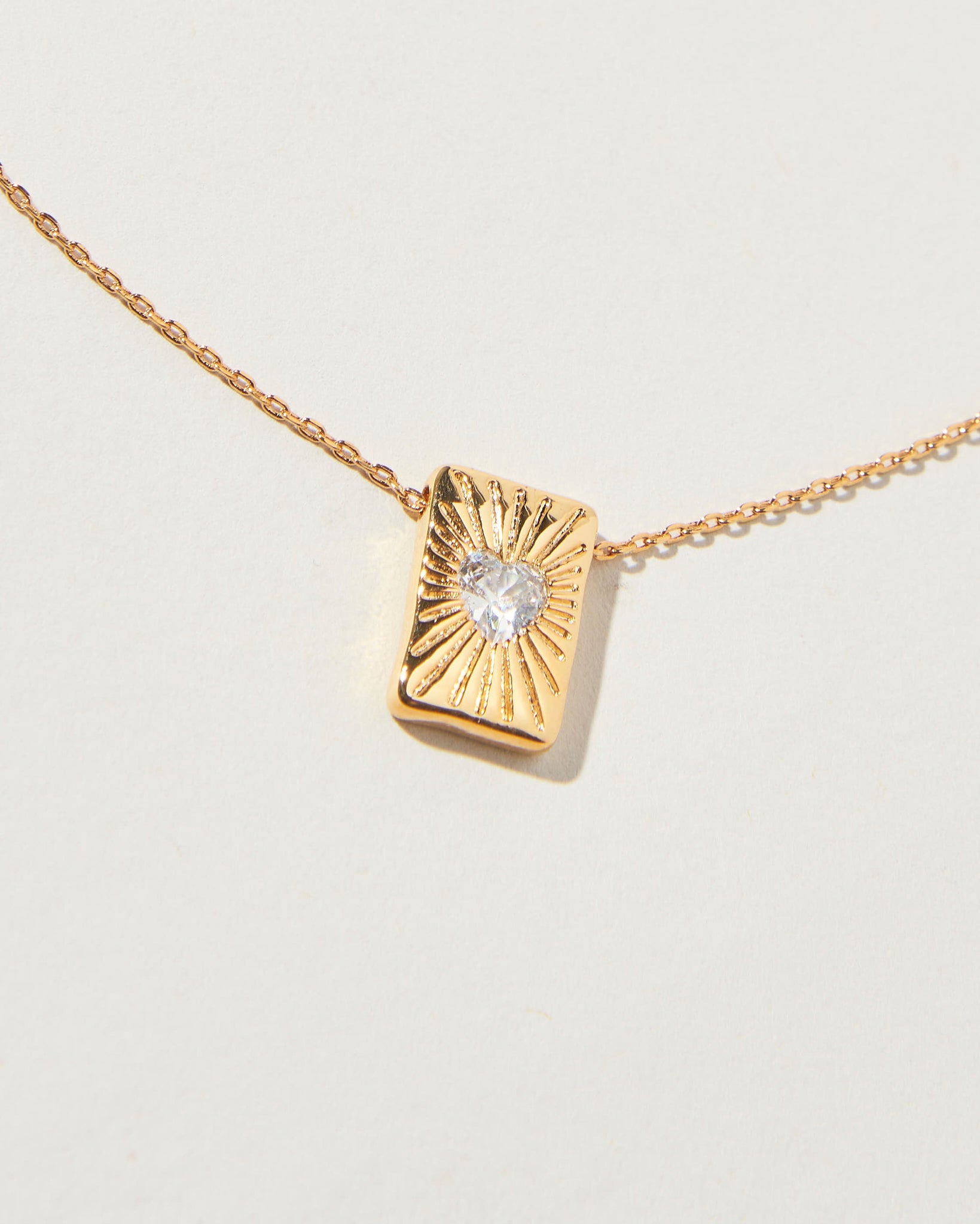 16K Plated Heart Rays Necklace