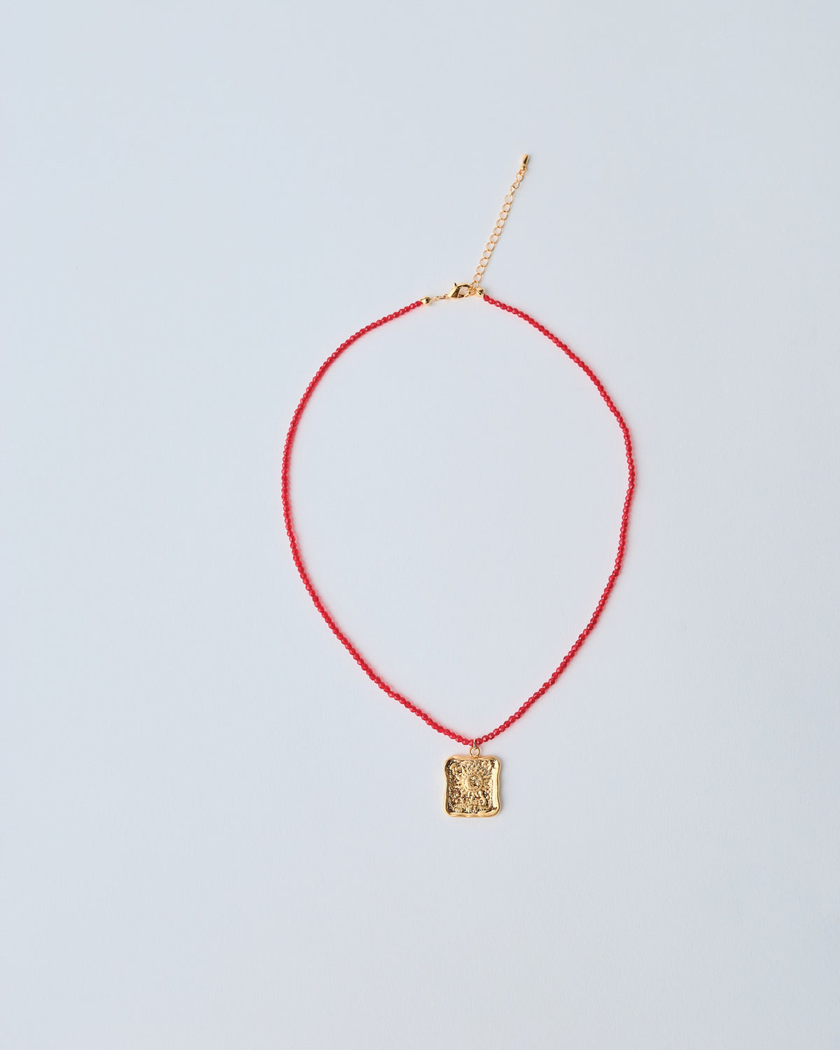 18K Plated Red Sun Necklace