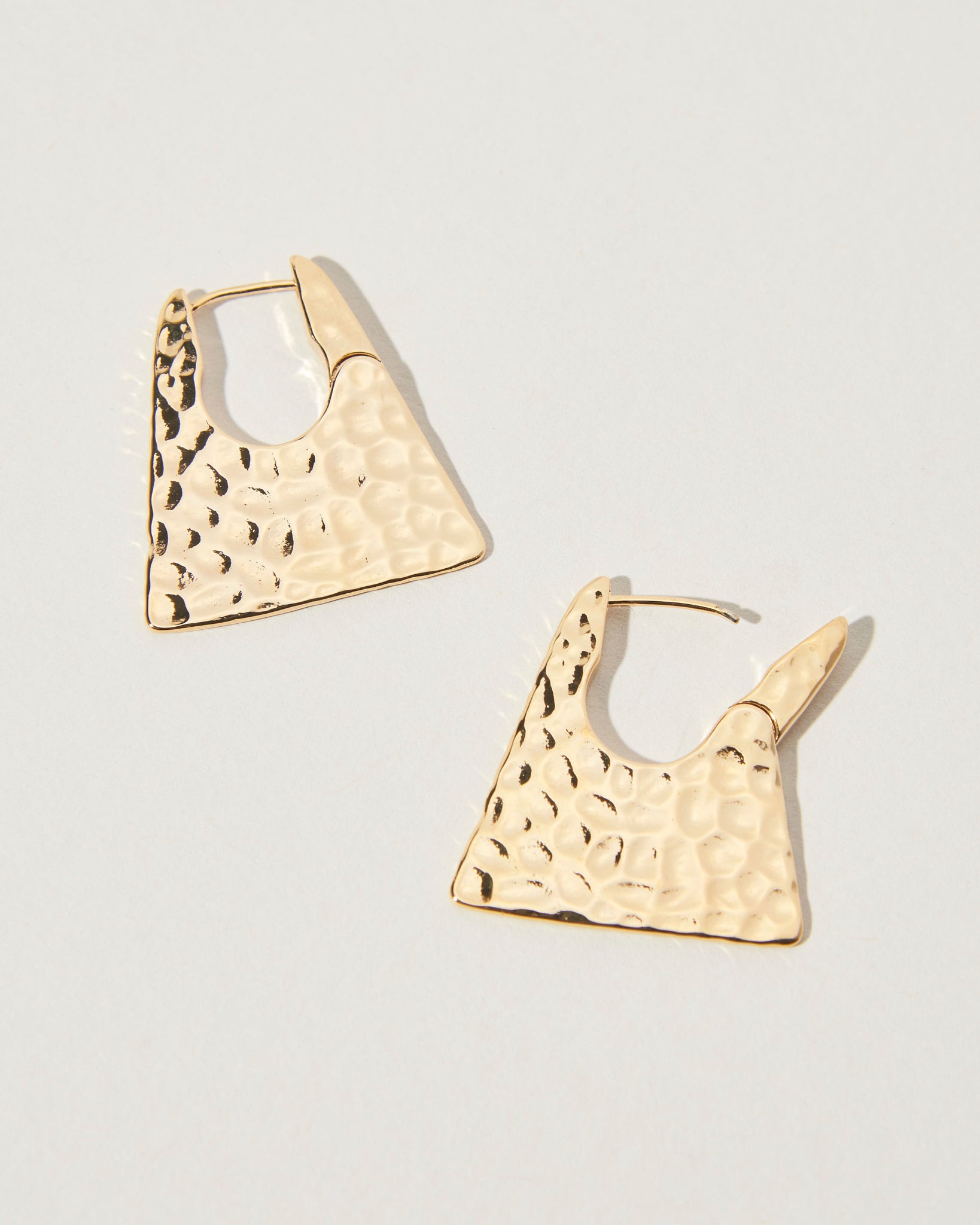 16K Plated Hammered Geo Earrings