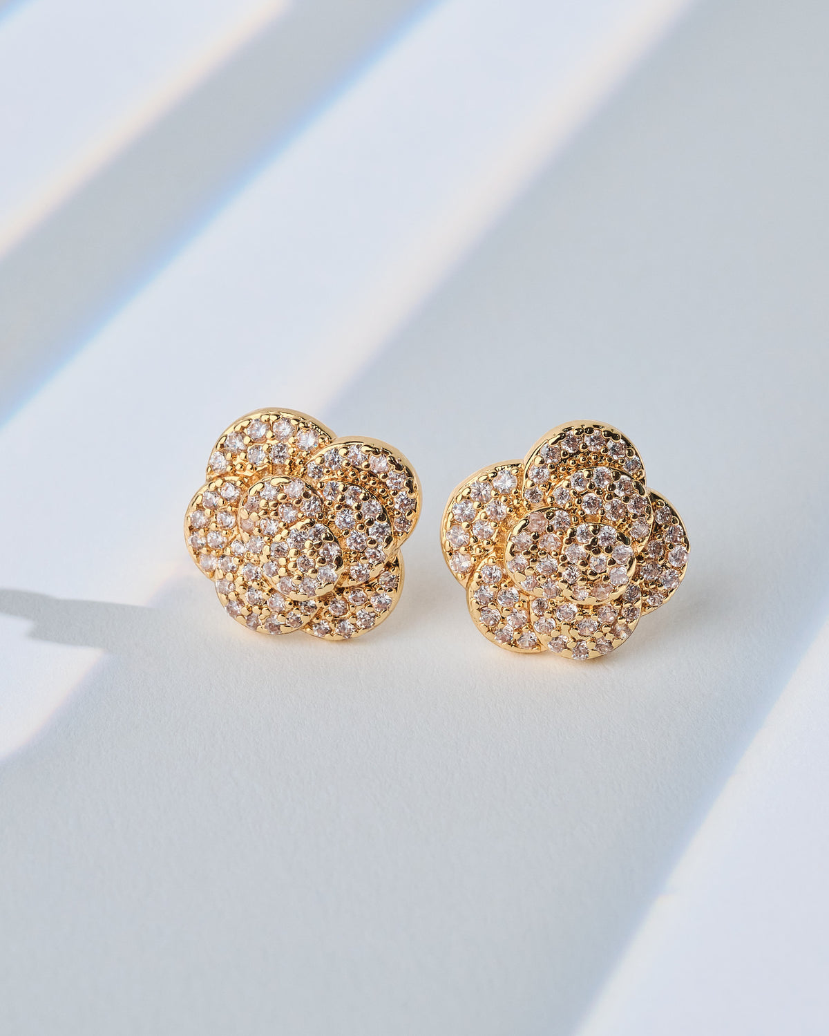 16K Plated Brillo Rosa Earrings