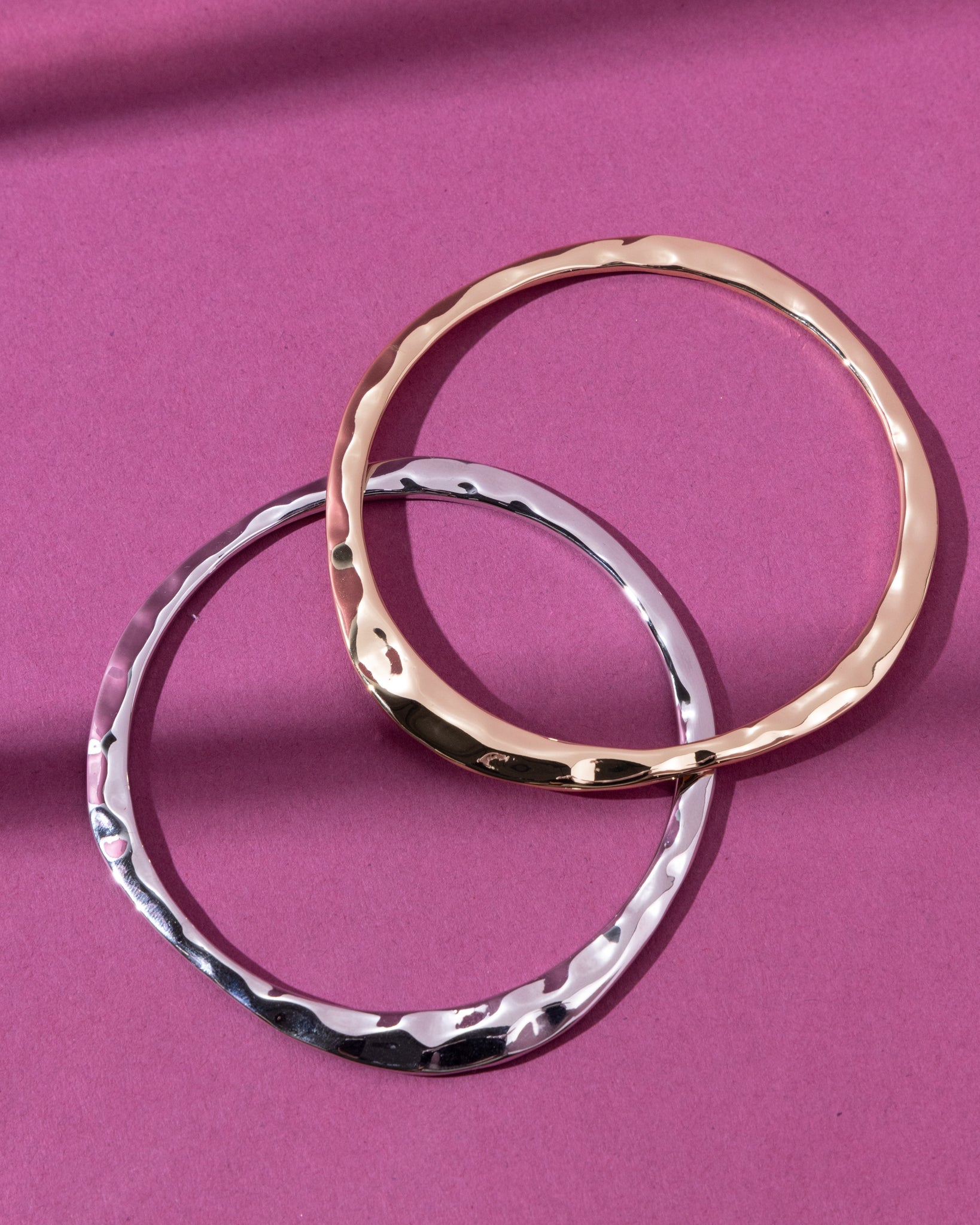 16K Plated Set Of 2 Mixed Bangles