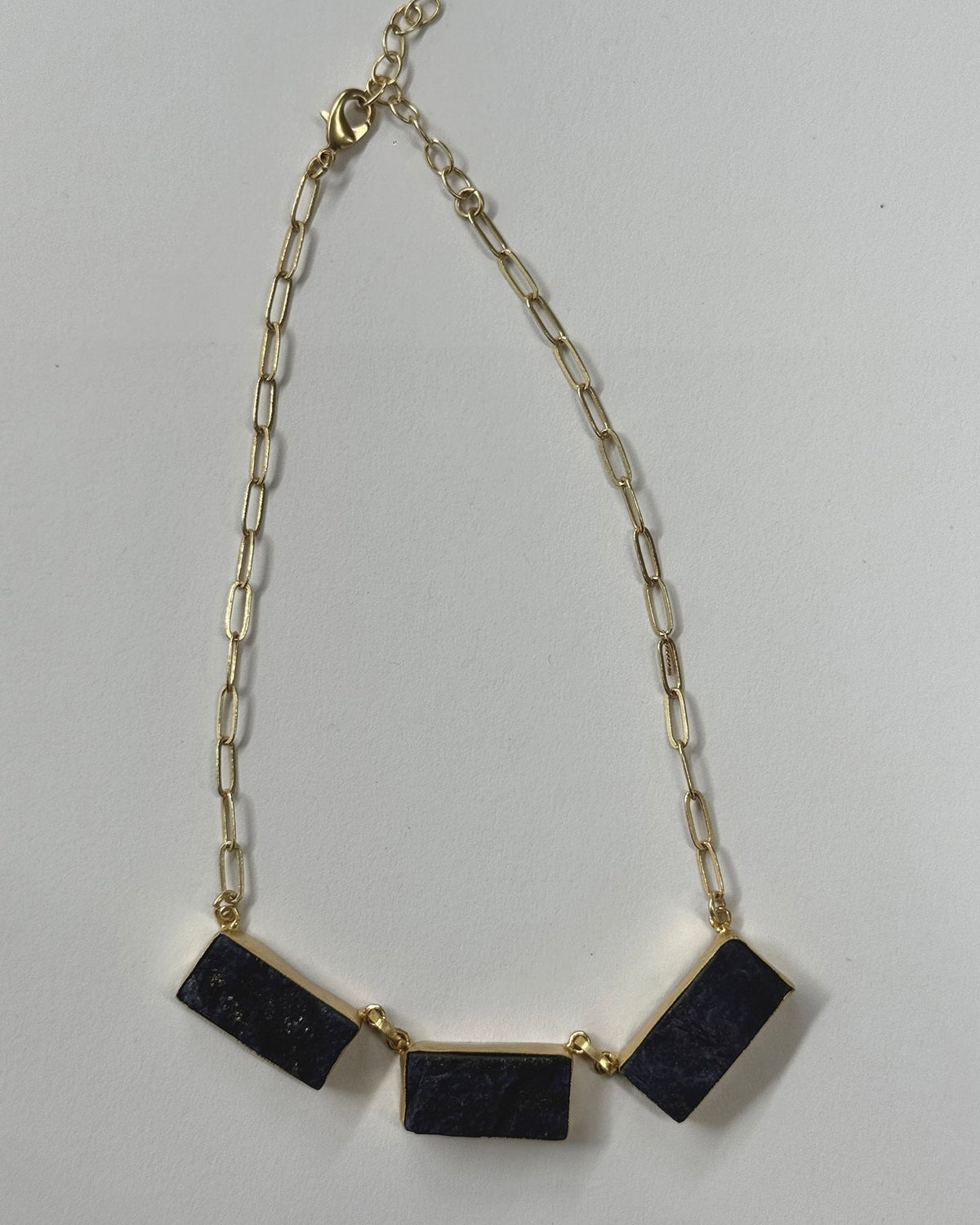 18k Plated Lapiz Necklace