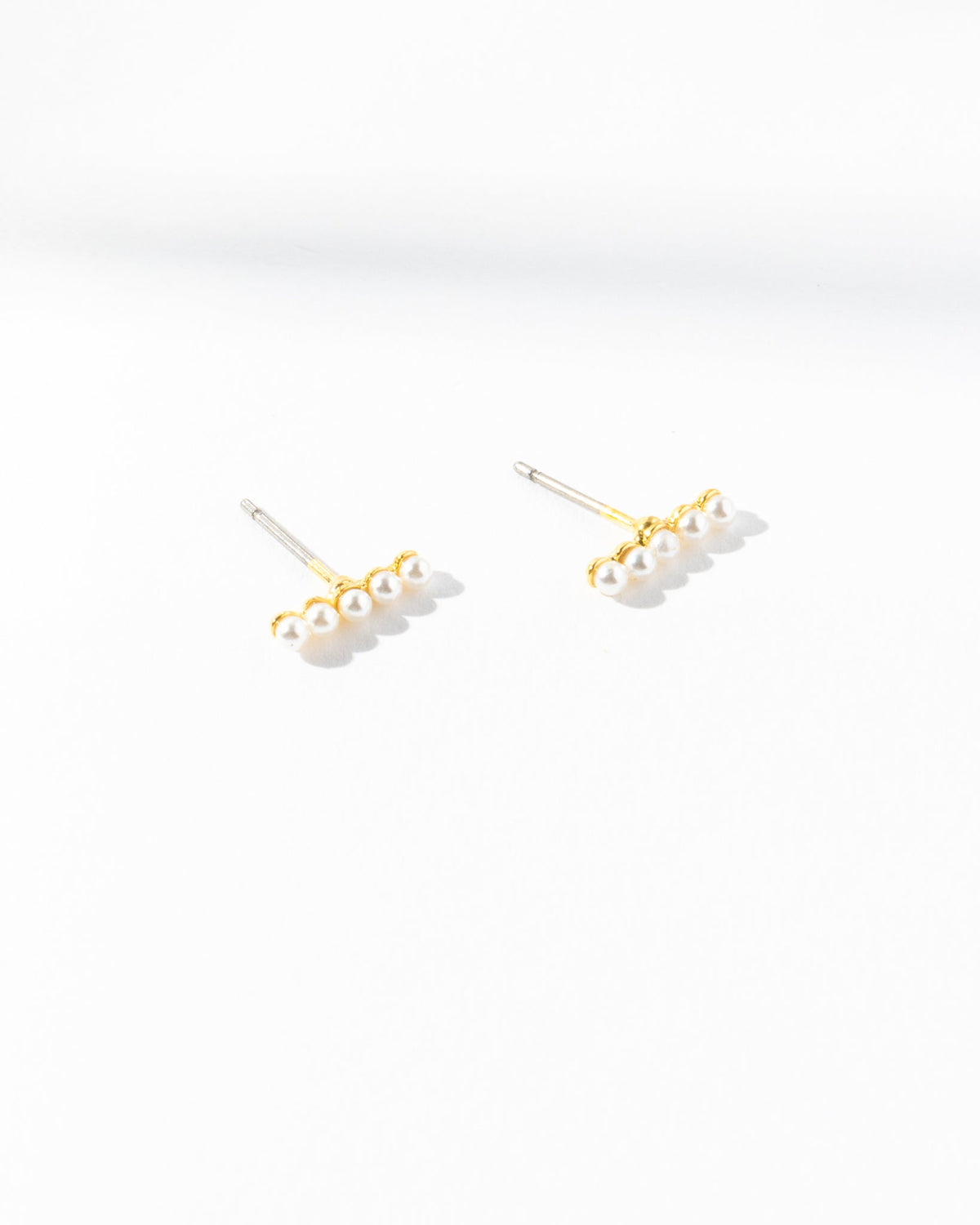 18K Plated Pearl Line Earrings