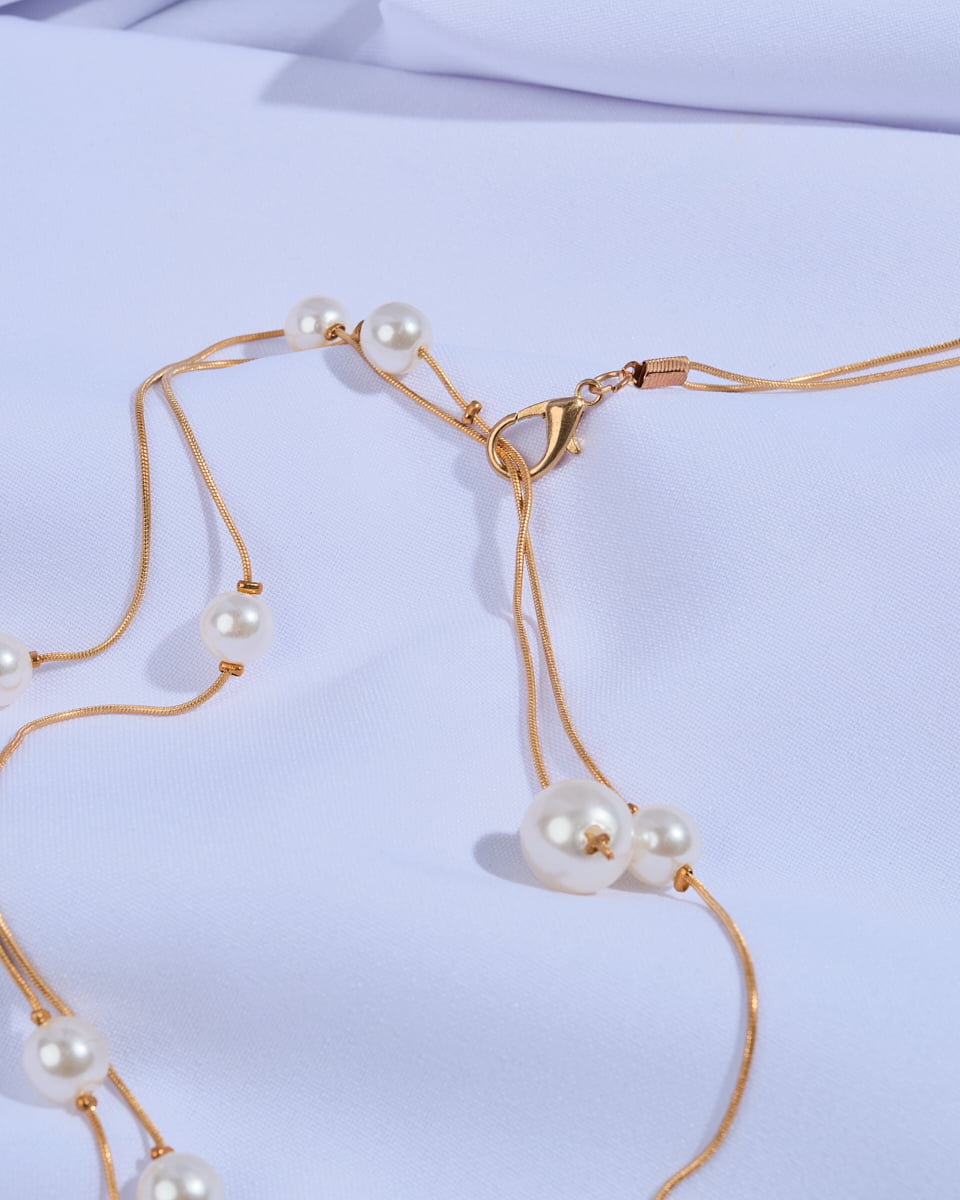 Double Lines Pearls Belt