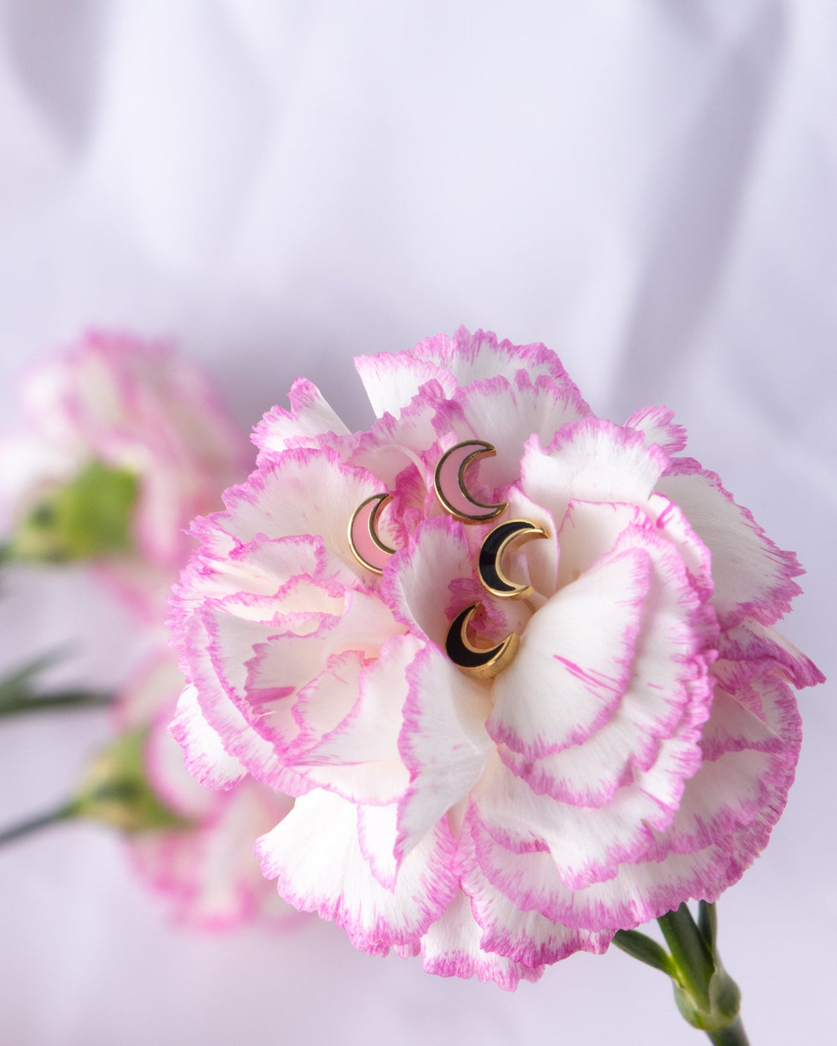 16K Plated Tiny Moon Post Earrings