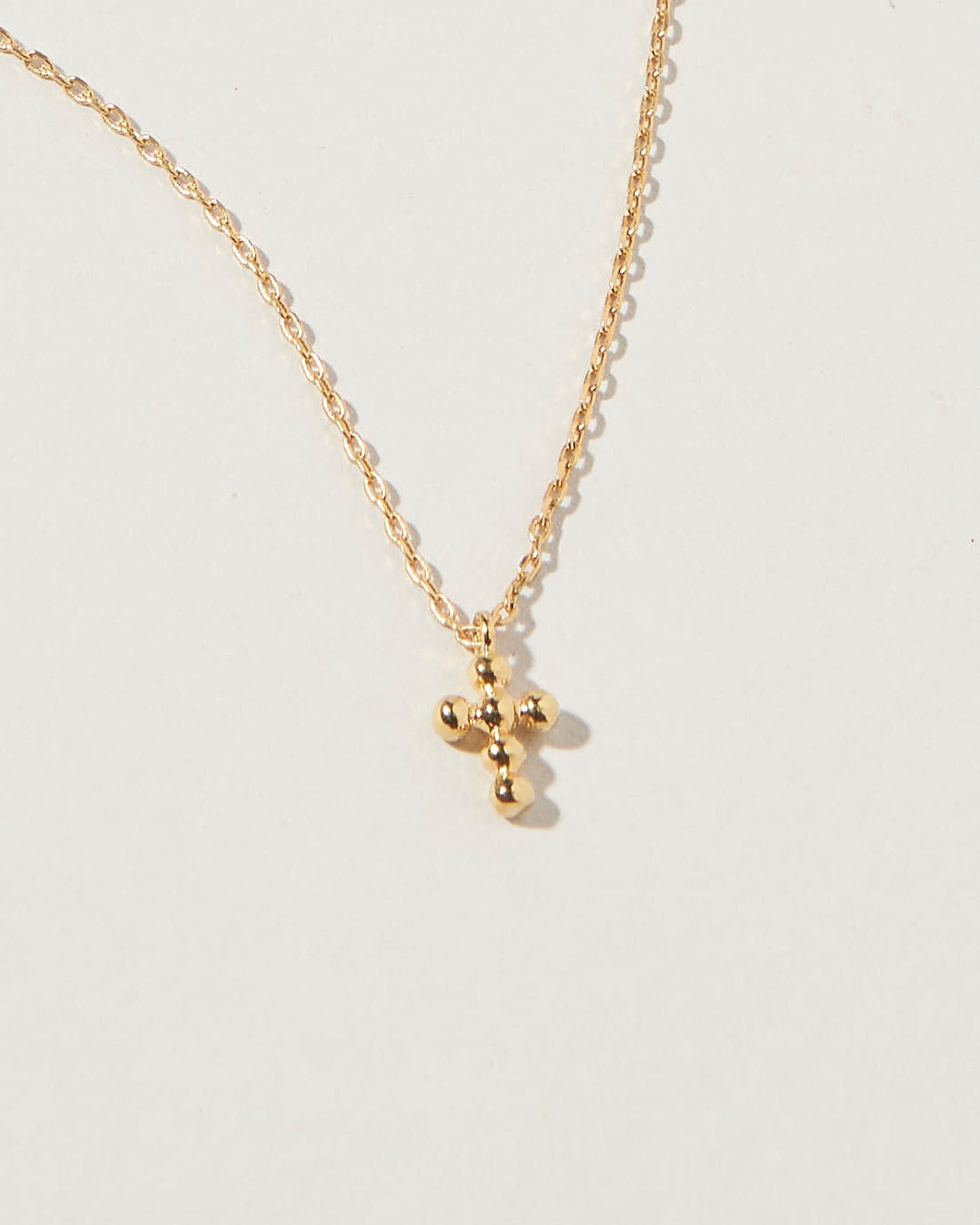 16K Plated Dots Cross Necklace