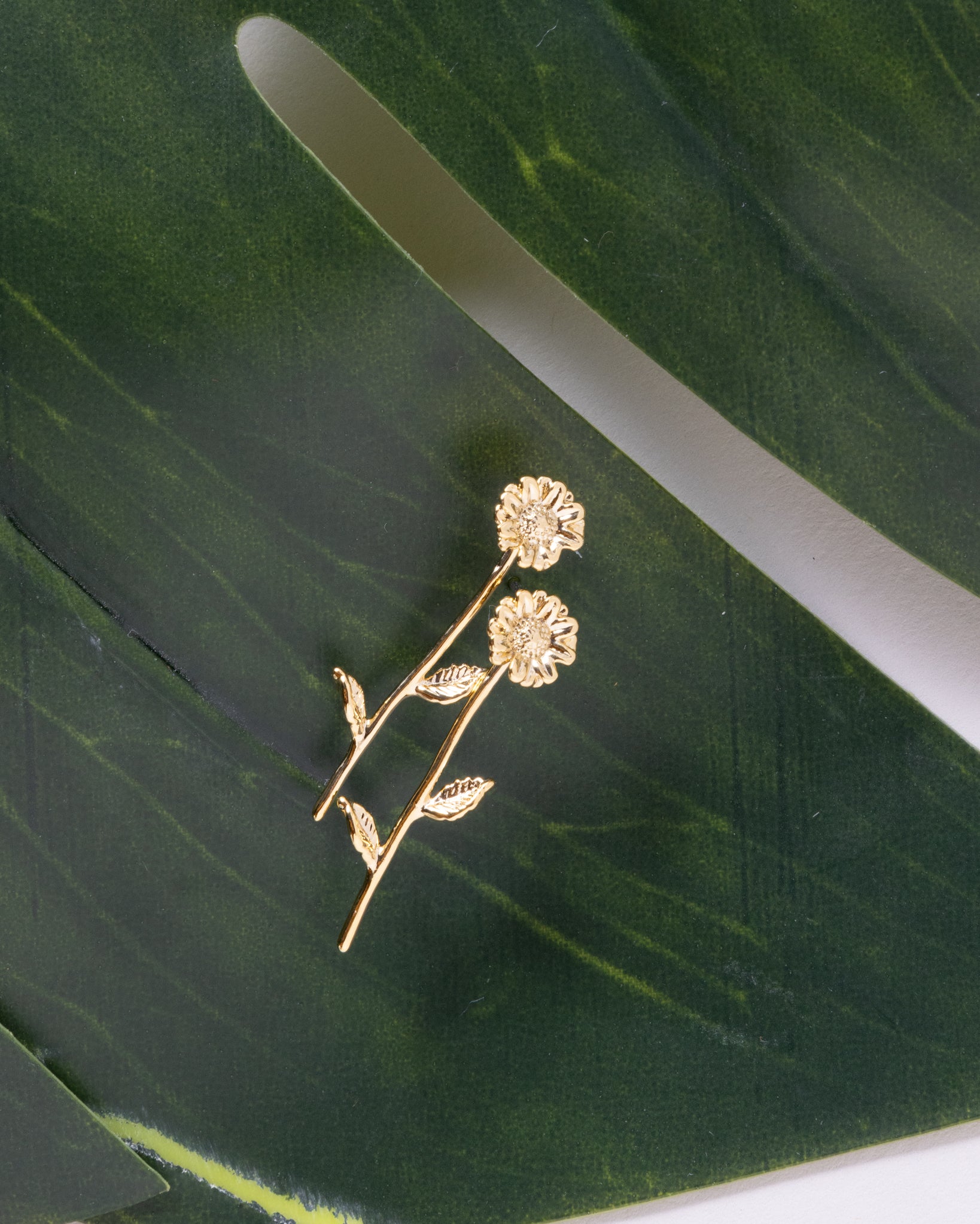 16K Plated Long Stem Earrings