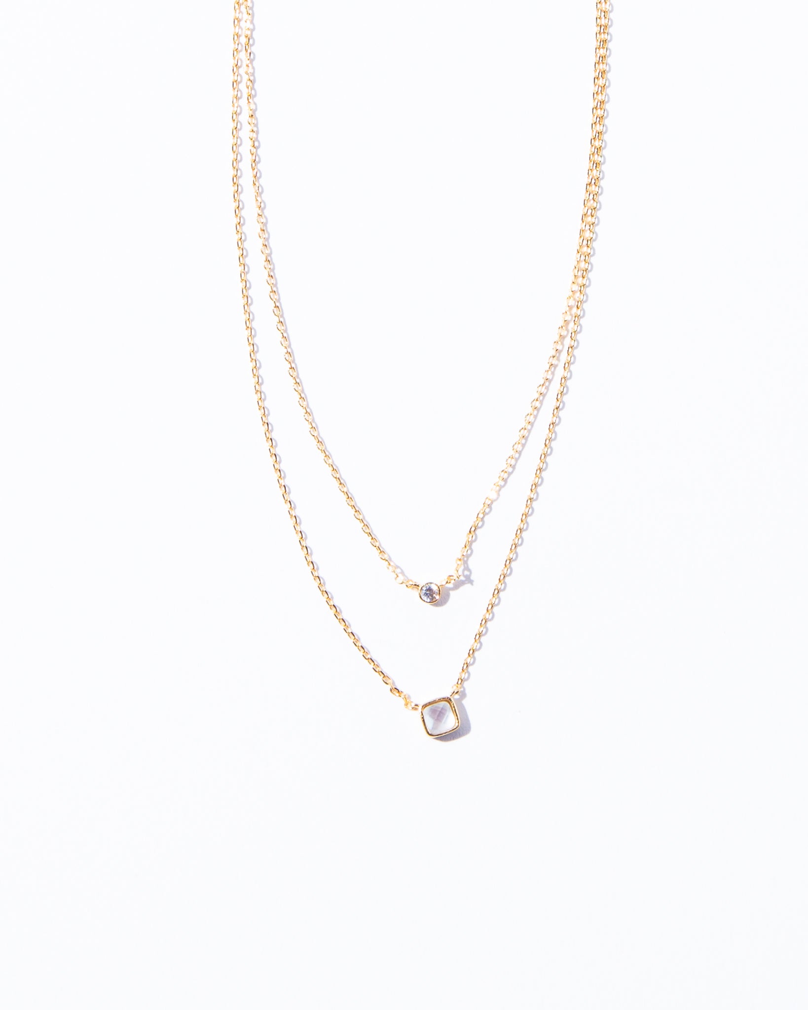 16K Plated Simple Double Layered Necklace