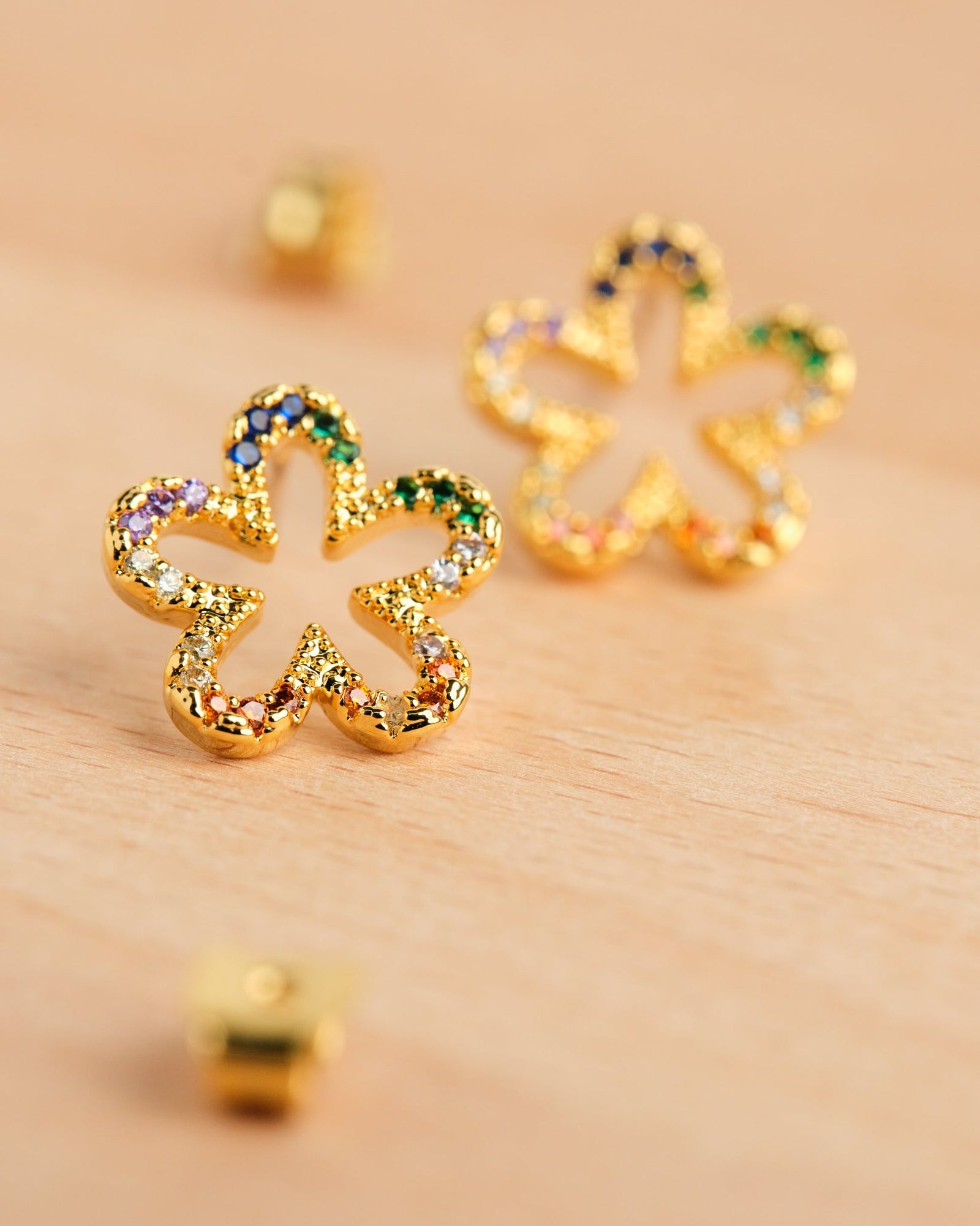 18K Plated Rainbow Flower Earring