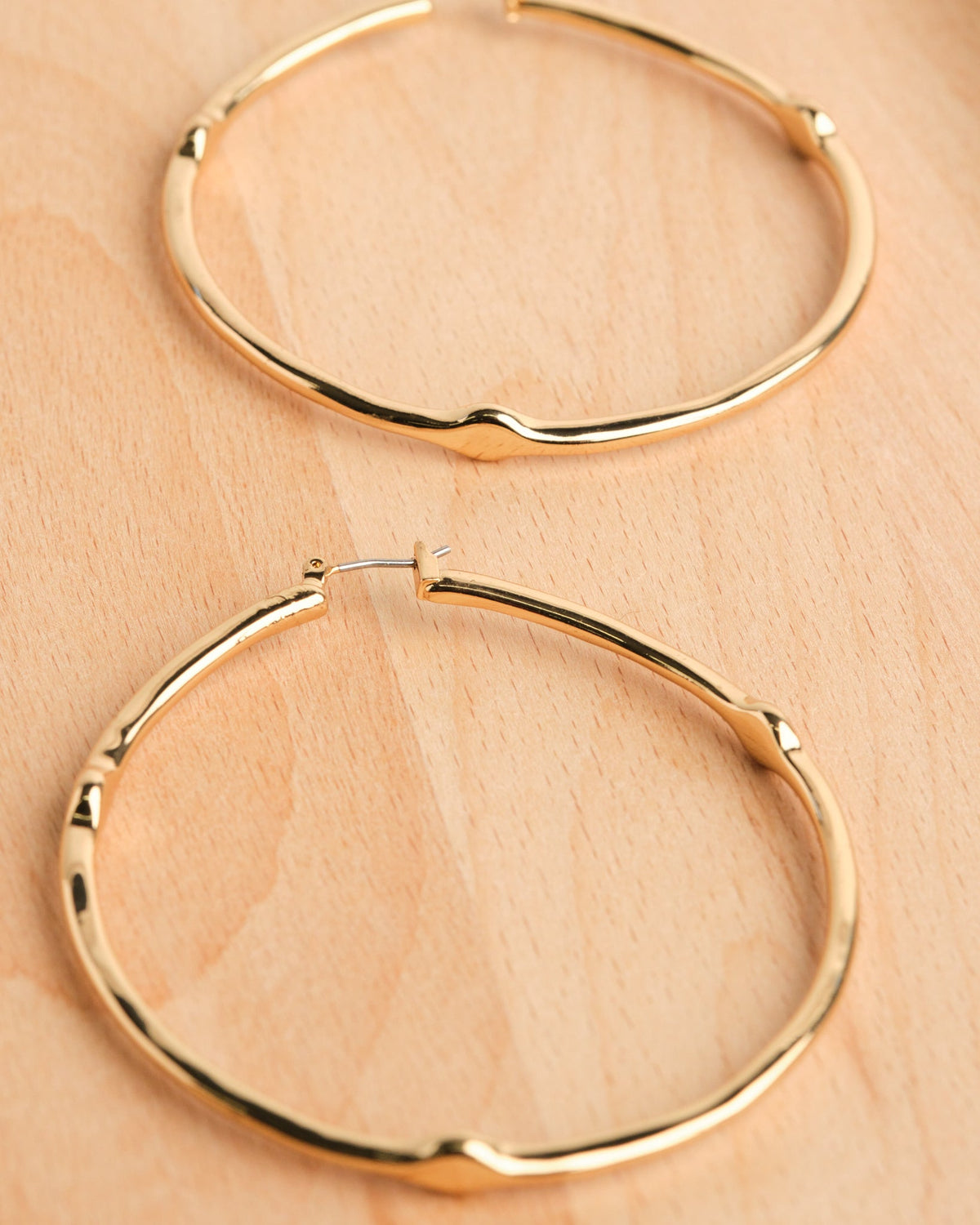 16K Plated Cast Hoop Earrings