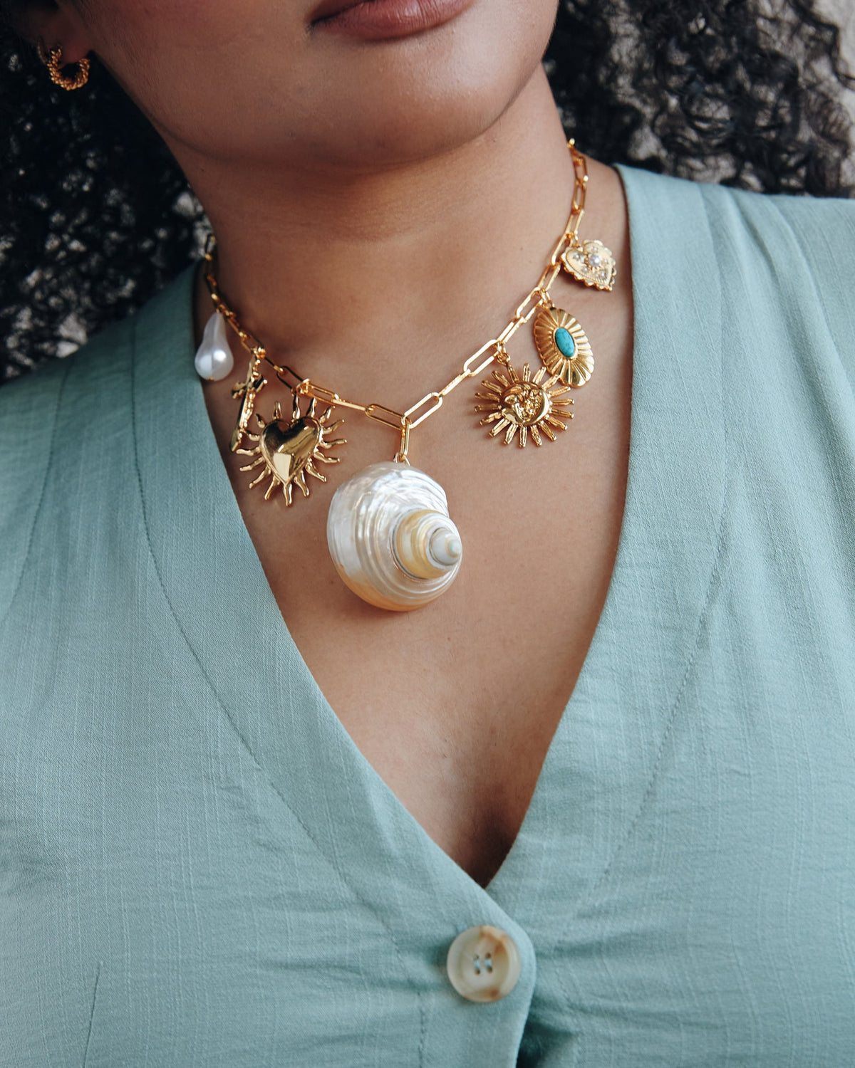 16K Plated Taissa Shell Necklace