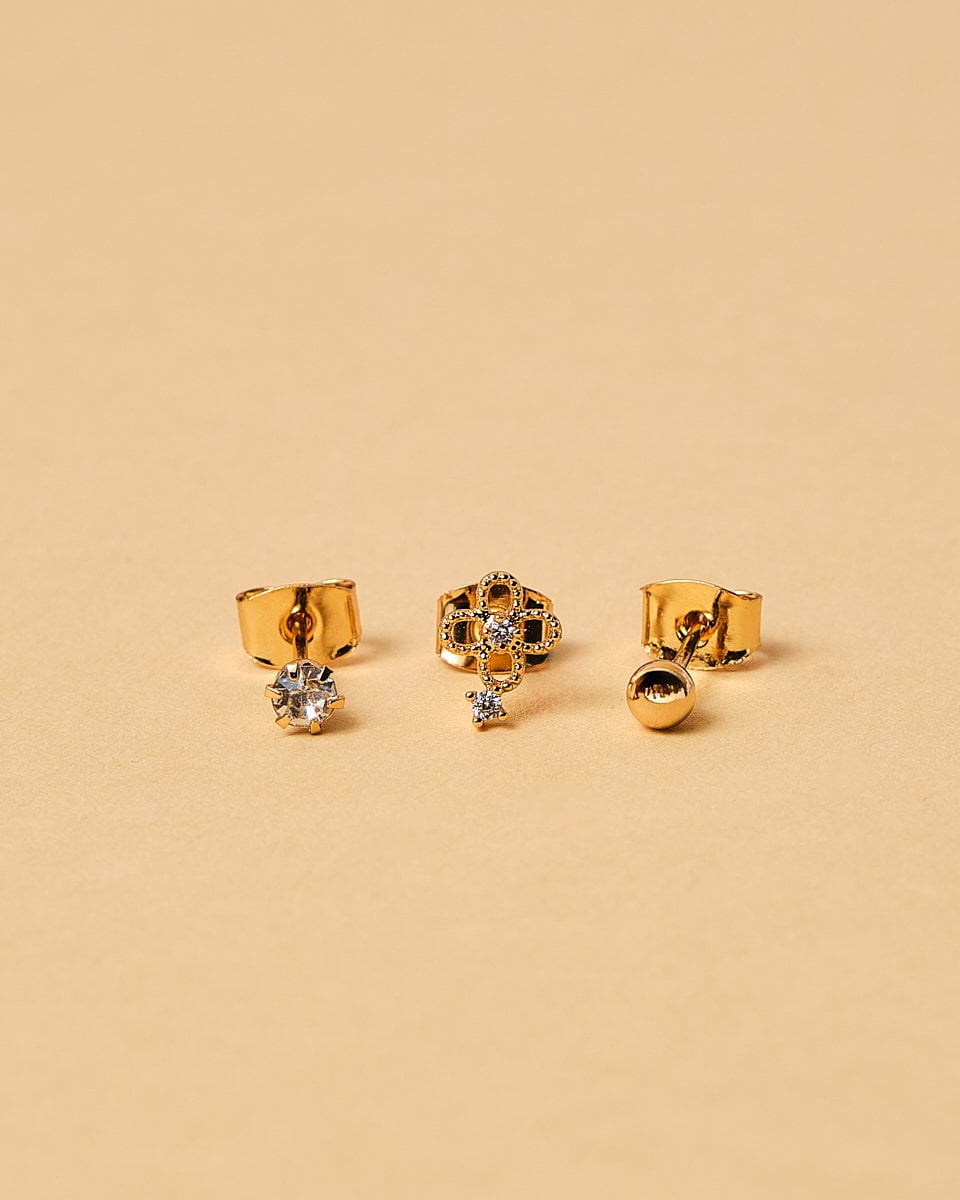 18K Plated Lucky Earrings Set