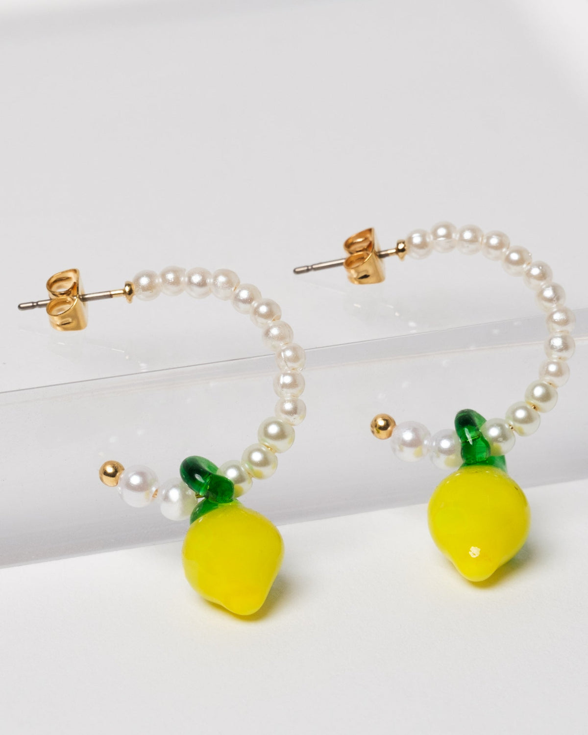 16K Plated Lemon Hoops