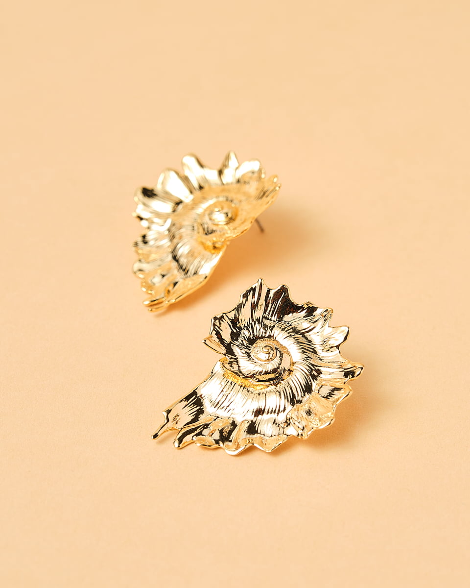 18K Plated Scandal Shell Earrings