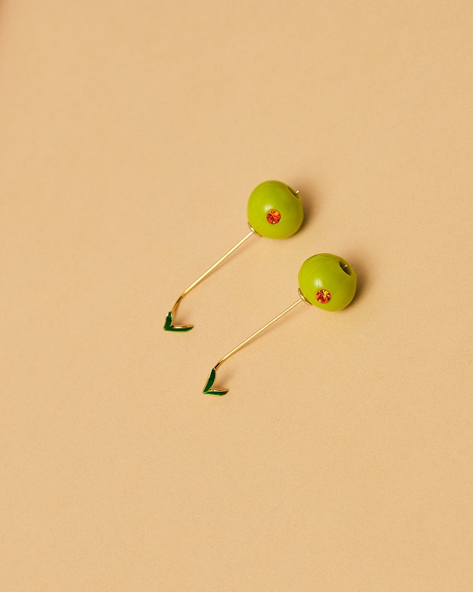 16K Plated Olive Earrings