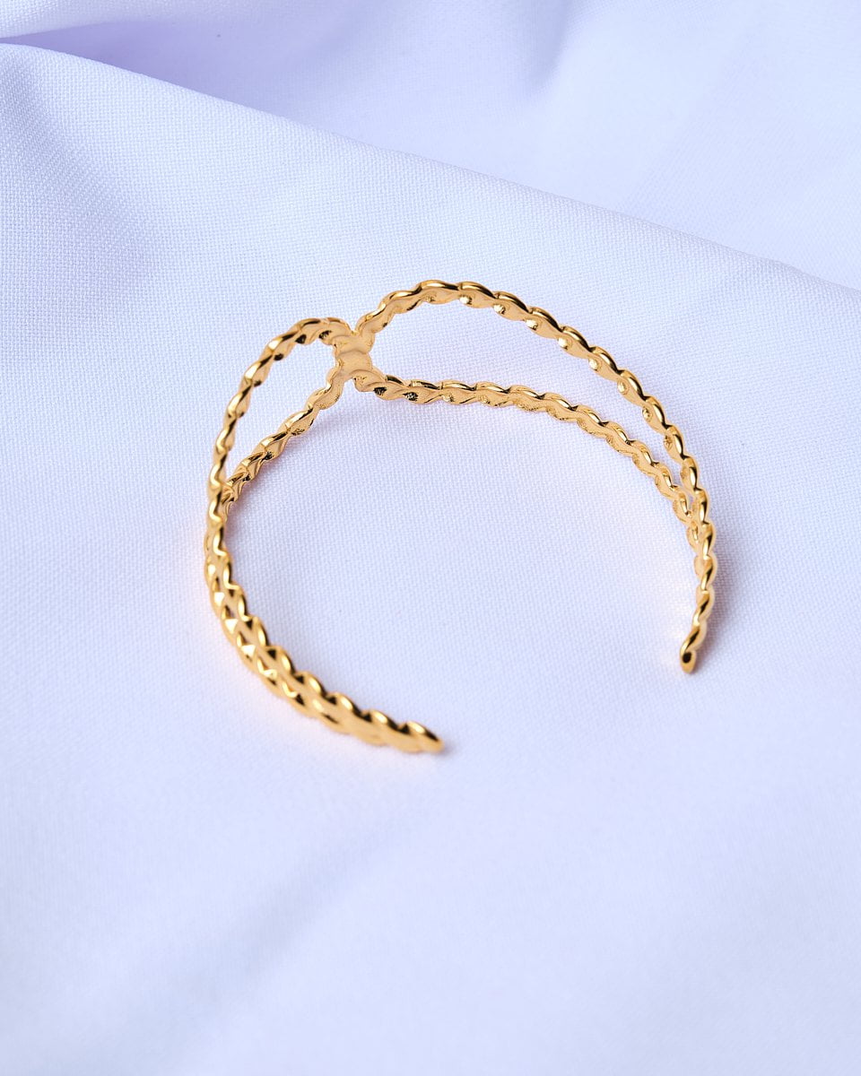 18K Plated Rope Duo Cuff