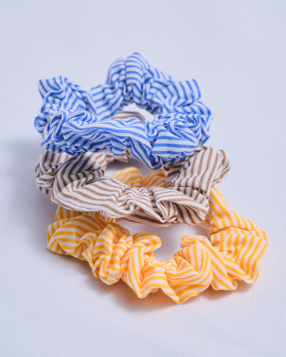 Stripes Mini Scrunchie Trio