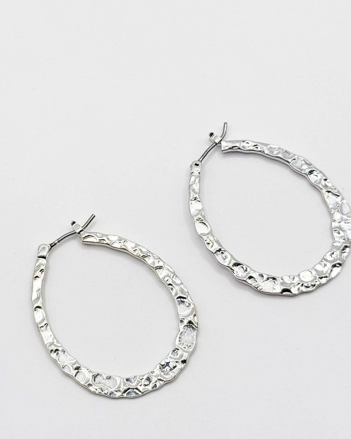 Hammered Drop Hoops