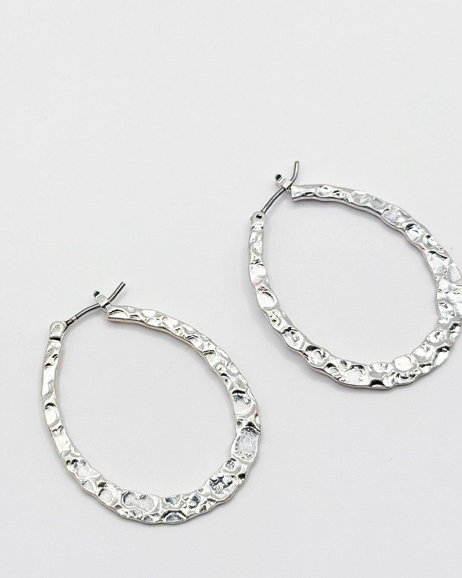Hammered Drop Hoops