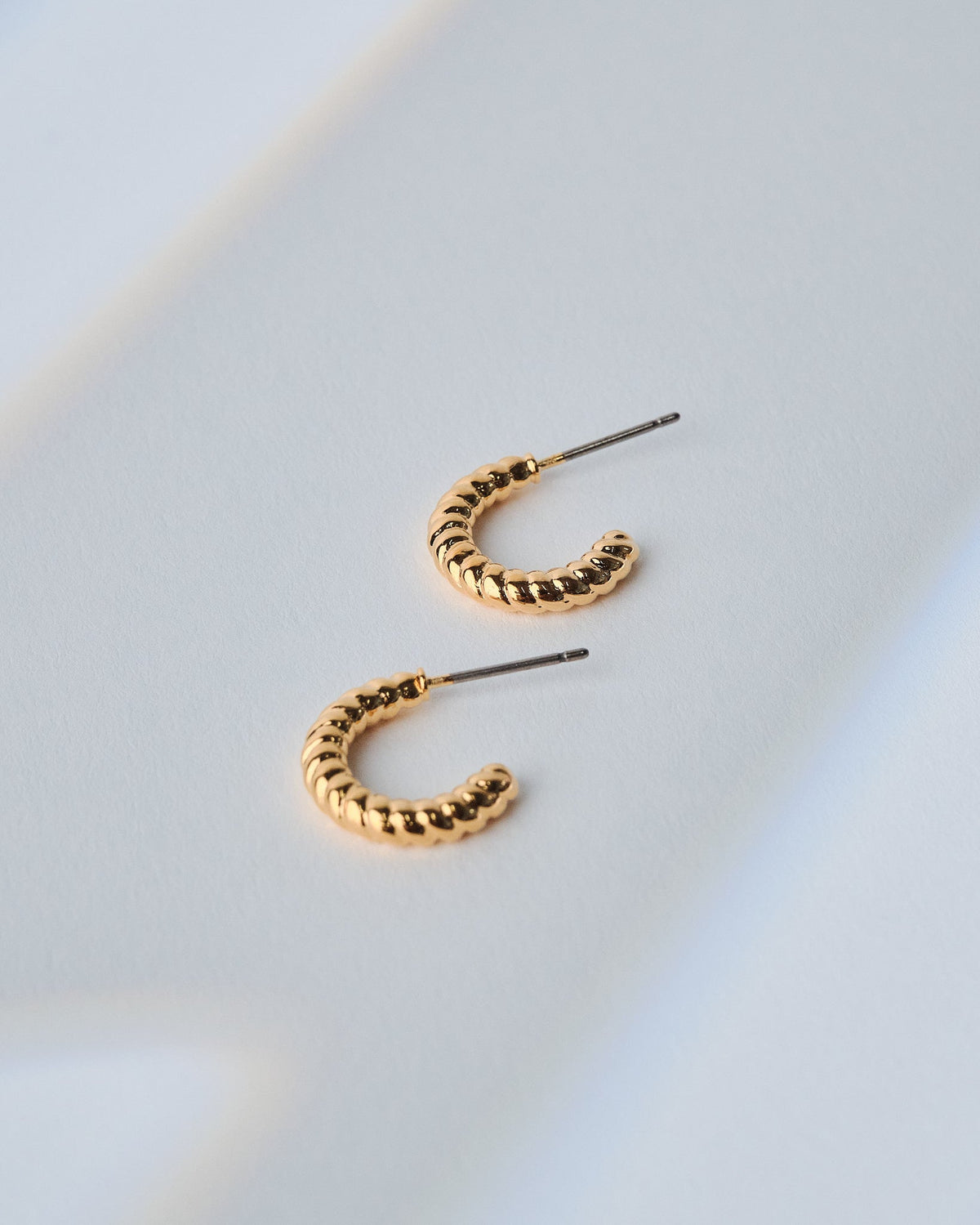 16K Plated Rope Mini Hoops