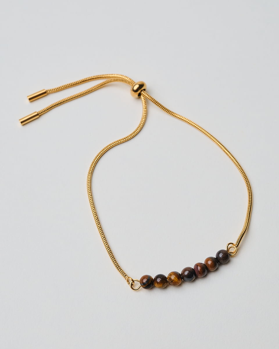 18K Plated Tiger Eye Bracelet