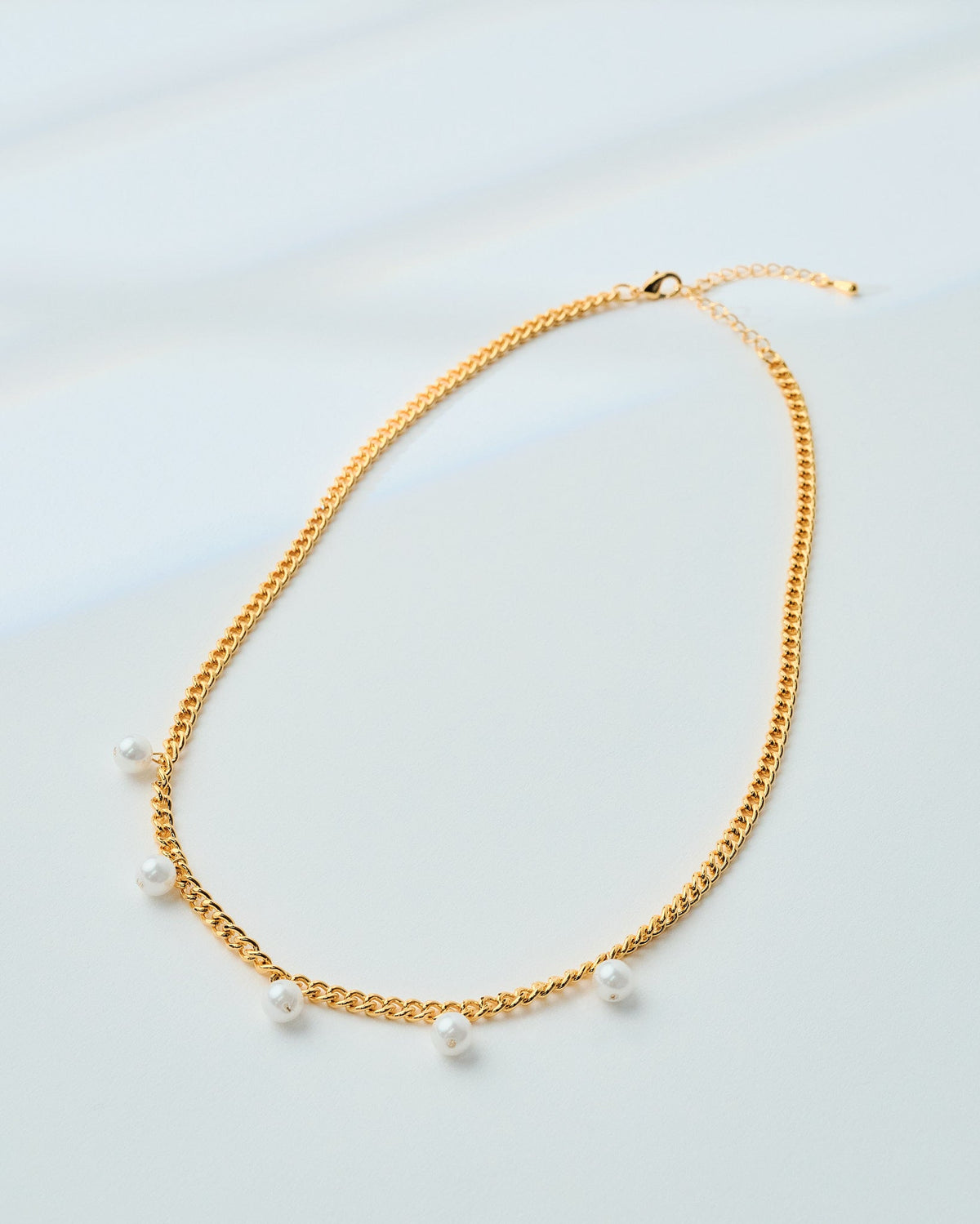 16K Plated 5 Pearls Necklace