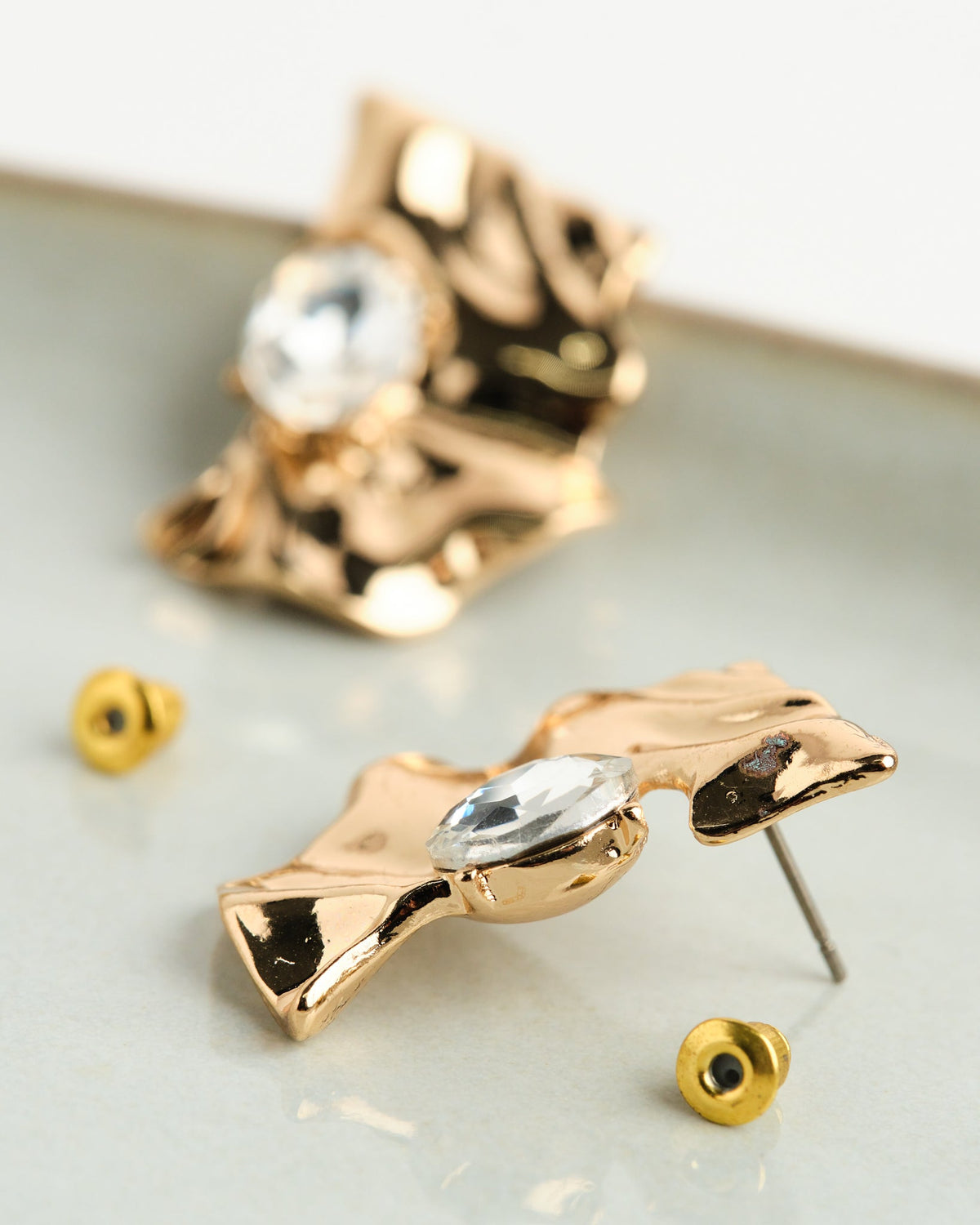 16K Plated Gold Art Earrings