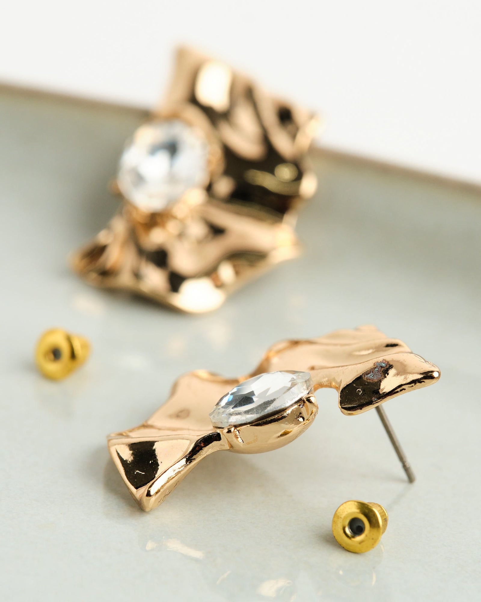 16K Plated Gold Art Earrings