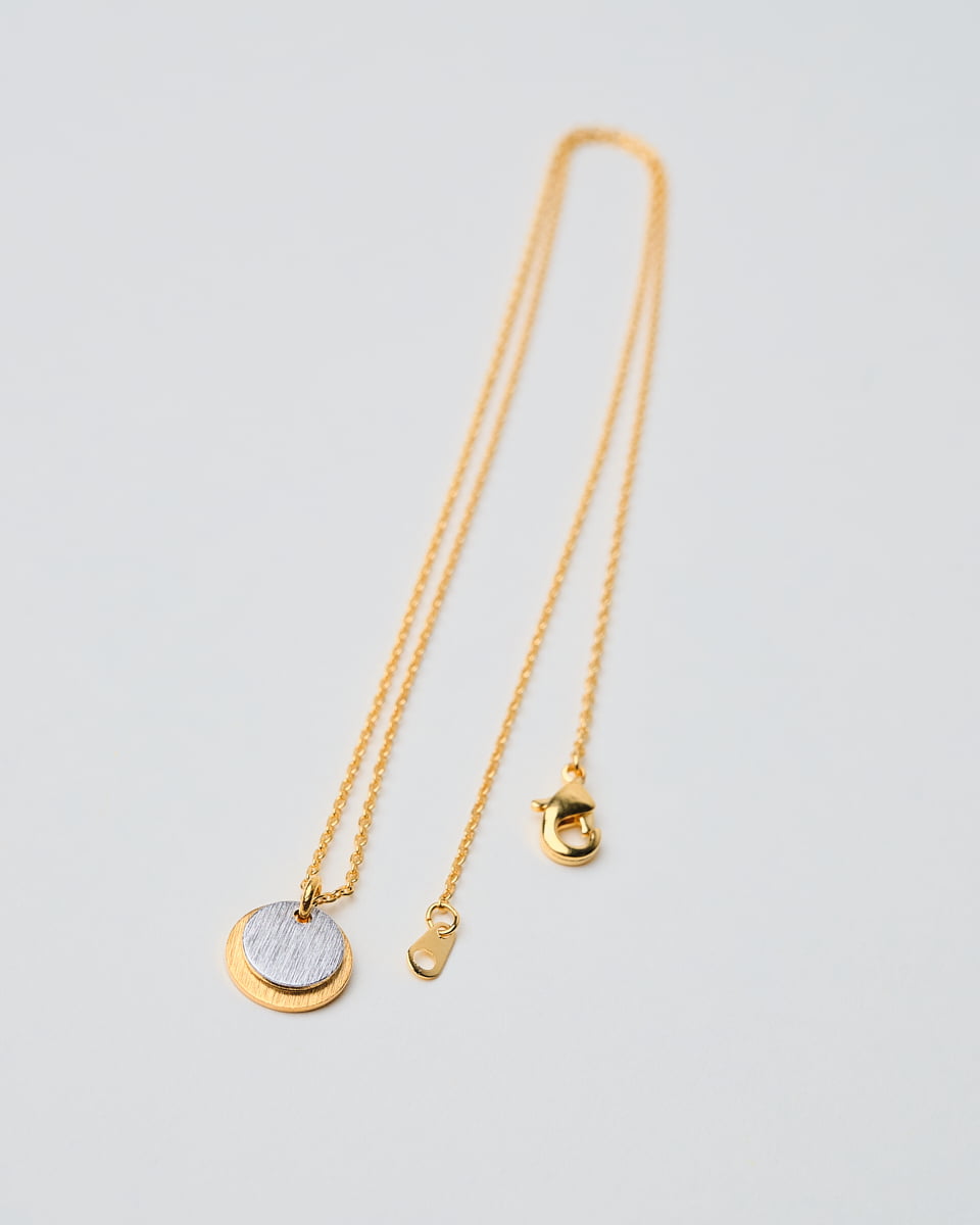 16K Plated Discs Duo Necklace