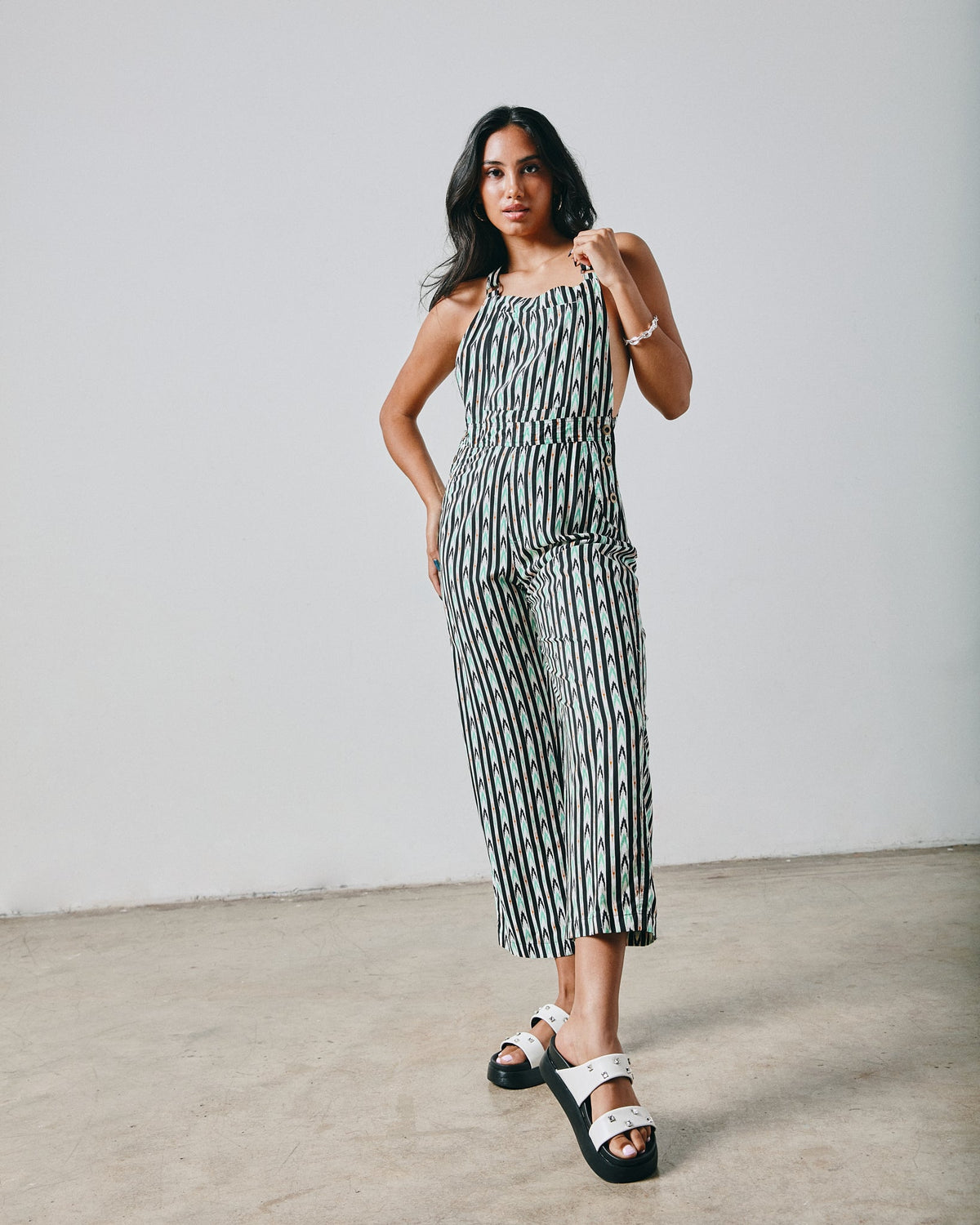 Urban outfitters striped jumpsuit on sale