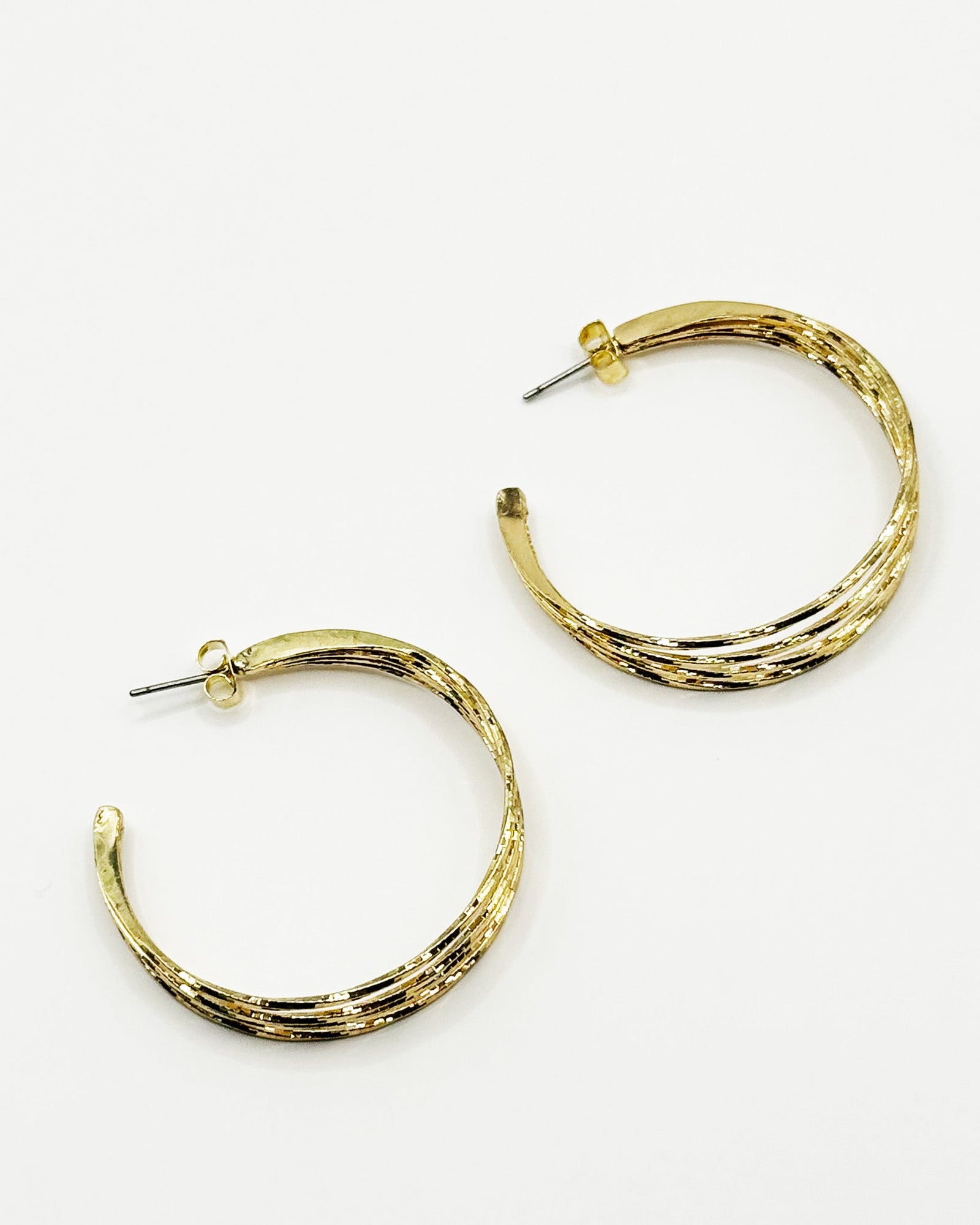 16K Plated Four Lines Hoops