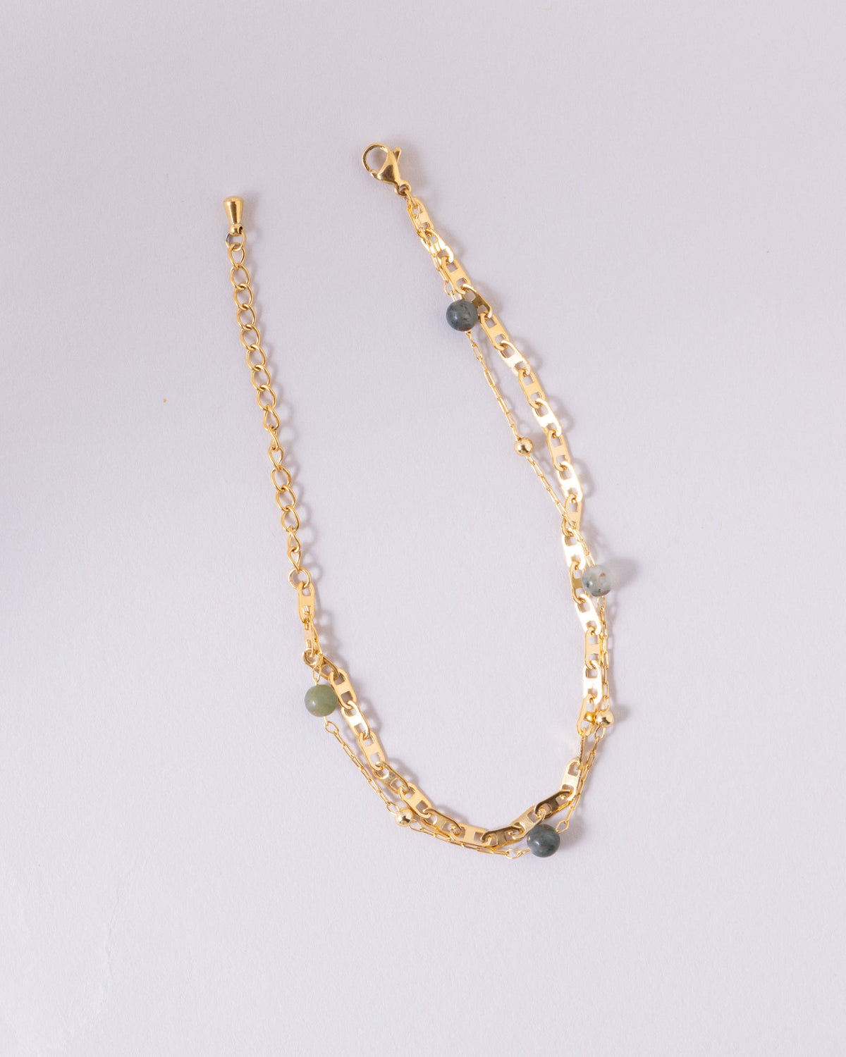 18K Plated Stones Chain Bracelet
