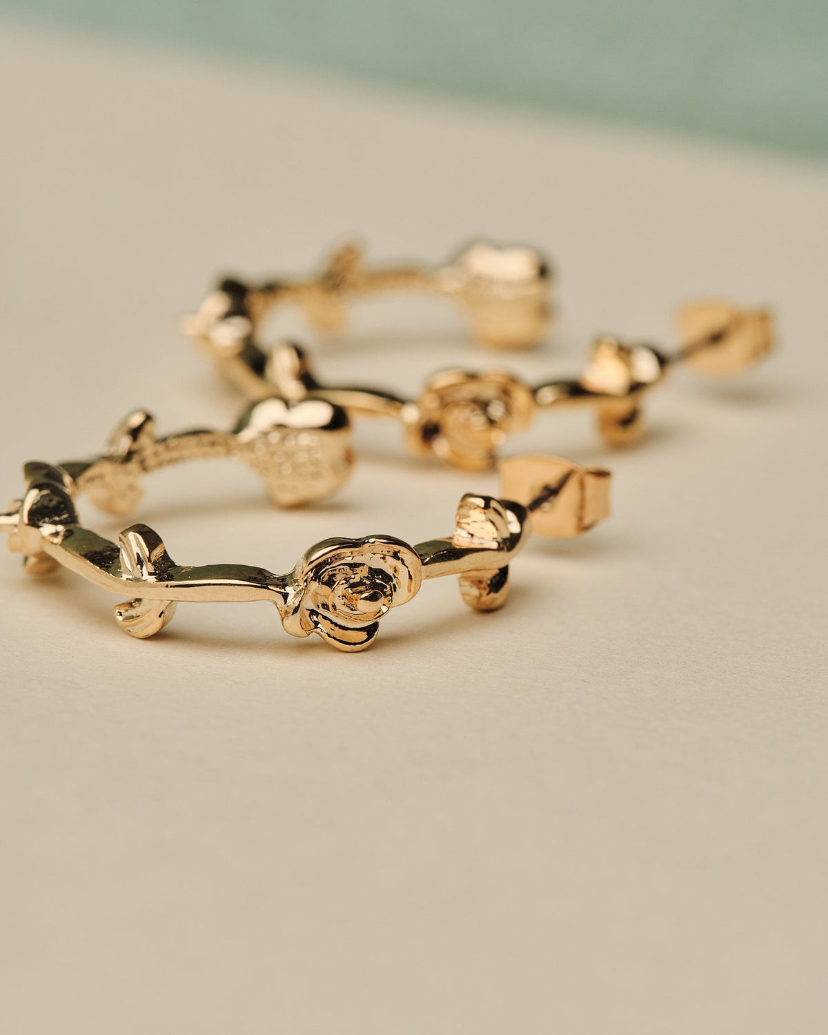 16K Plated Rose Hoops
