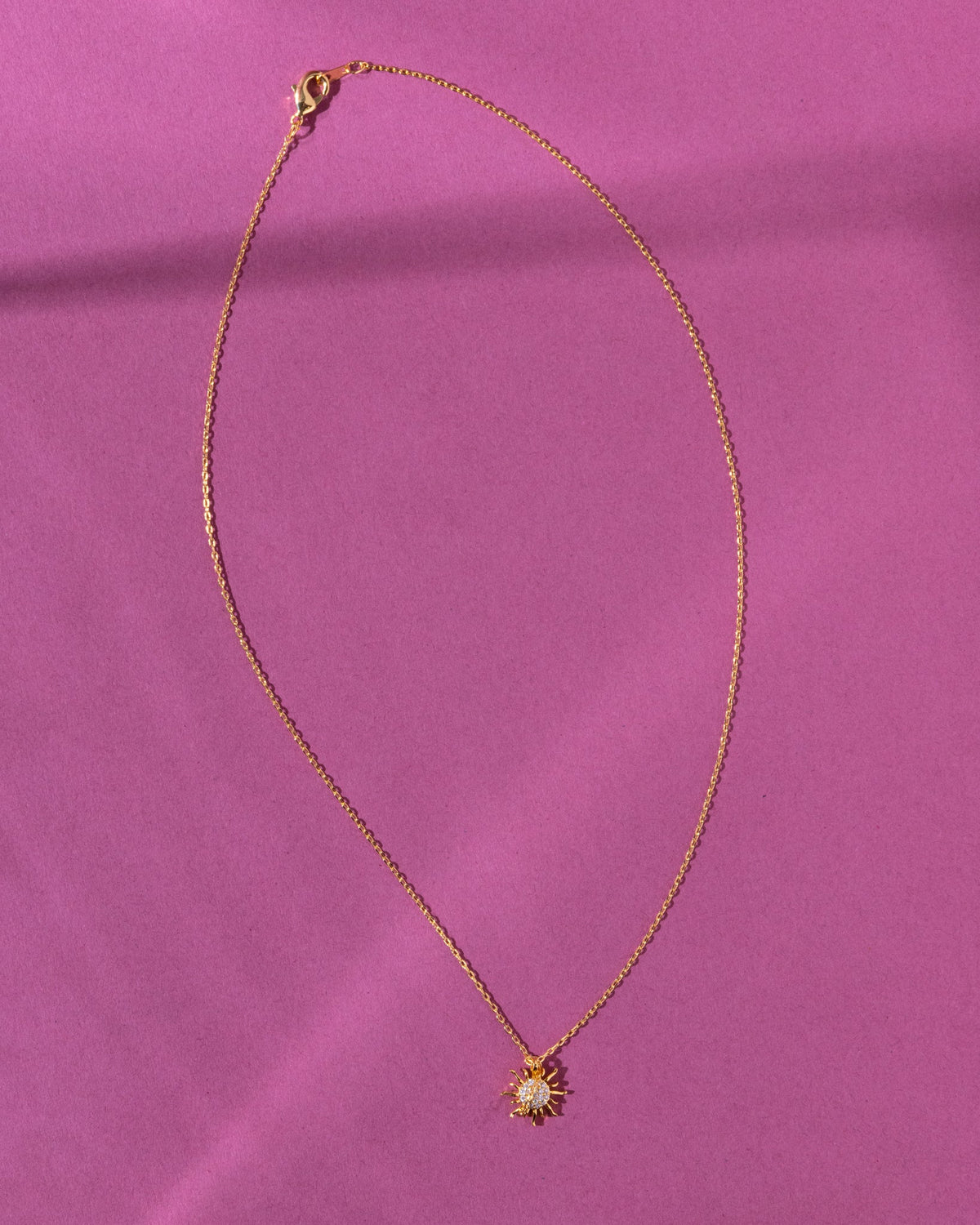 16K Plated Shiny Sun Necklace