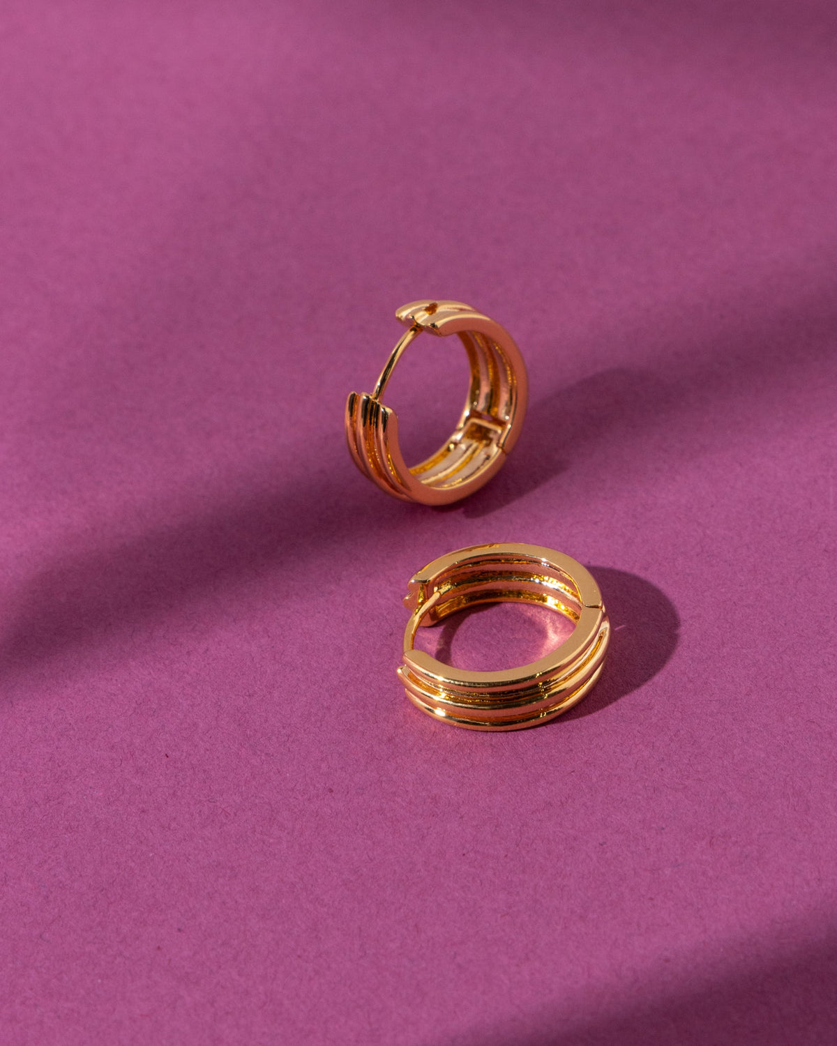 18K Plated Eclipse Hoops