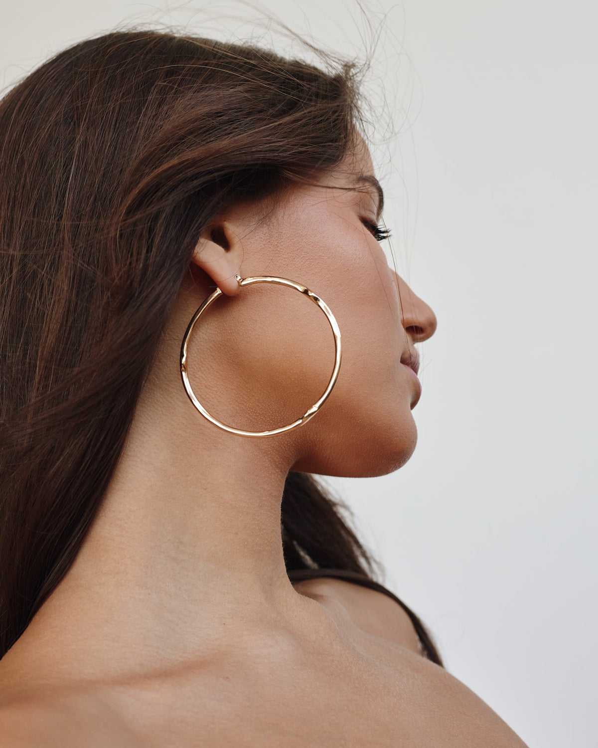 16K Plated Cast Hoop Earrings